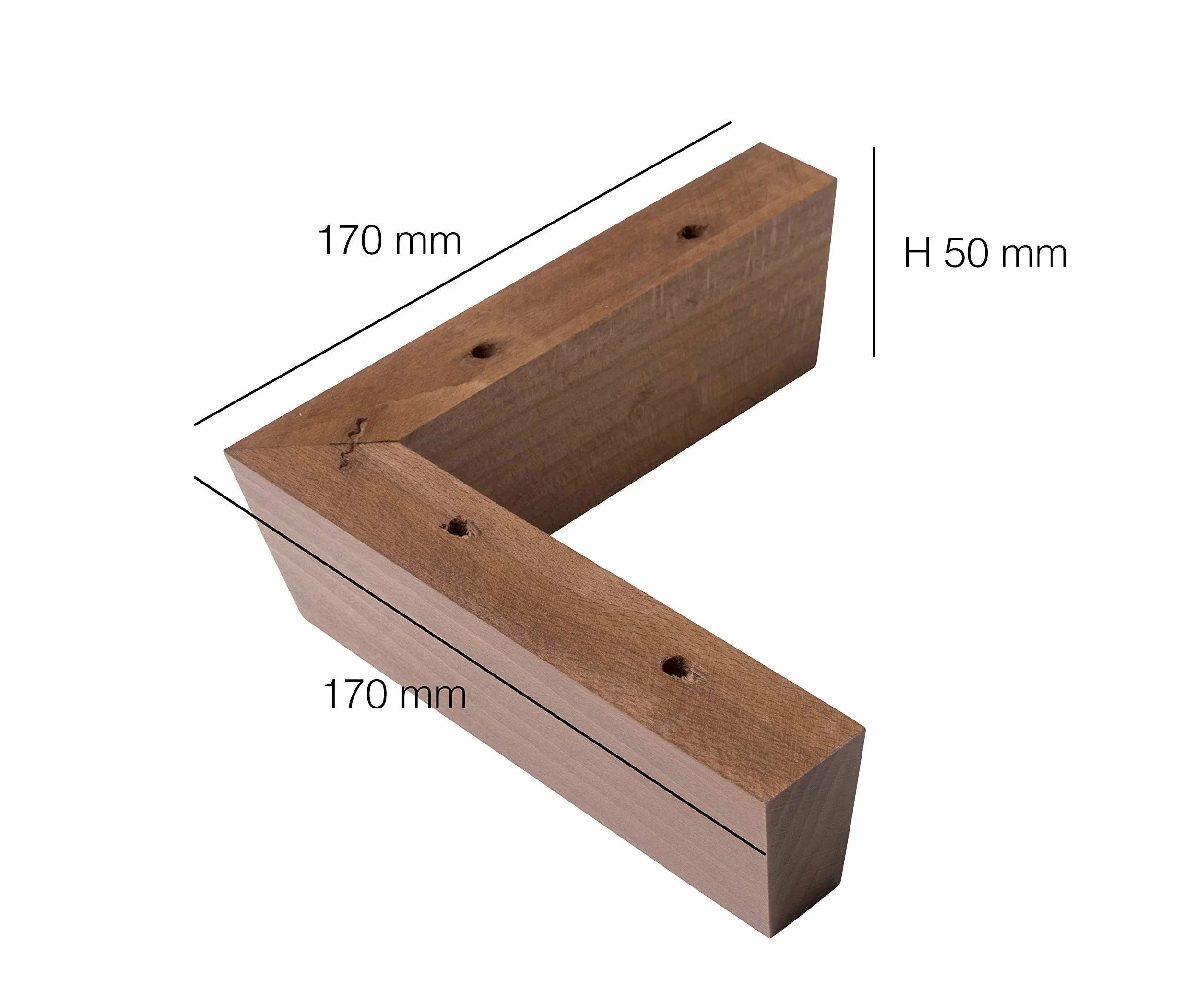 IPEA 4 x nóżki meblowe, nogi do sofy, w kolorze orzecha włoskiego, wysokość 50 mm, wyprodukowane we Włoszech, nóżki do mebli, sof, szafek, nóżki narożne, nogi w kształcie stożka, lite drewno do foteli