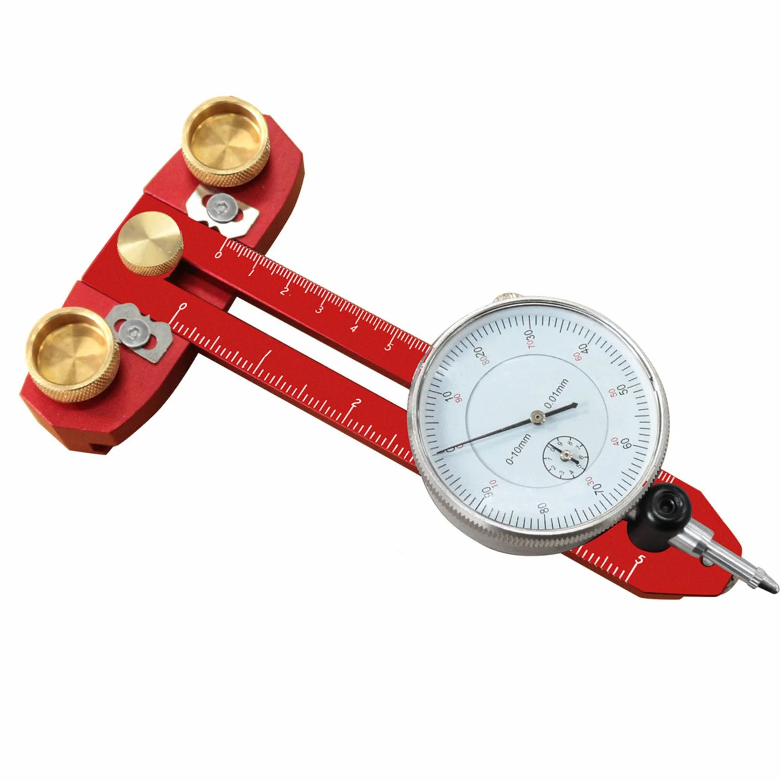 Fafeicy Kalibrator Piły Stołowej z Aluminiowymi Wskaźnikami Mosiężnymi Czujnik Zegarowy 0-10 mm