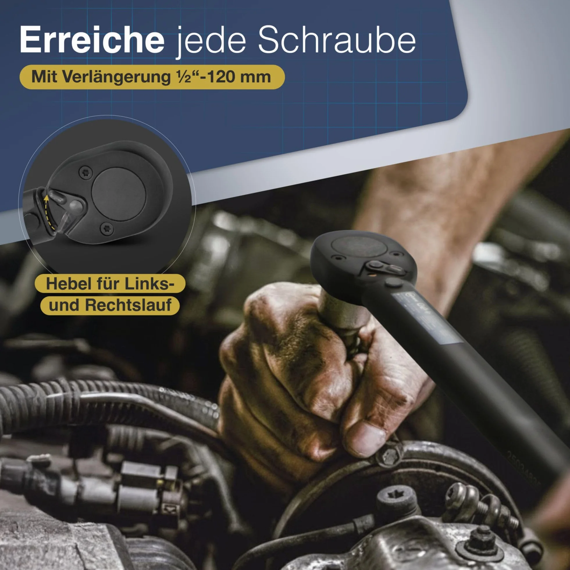 cartrend Klucz dynamometryczny do samochodu, zakres regulacji do 210 Nm, napęd 1/2" (12,7 mm) czworokątny, hartowany, chromowany i polerowany materiał, z antypoślizgowym uchwytem