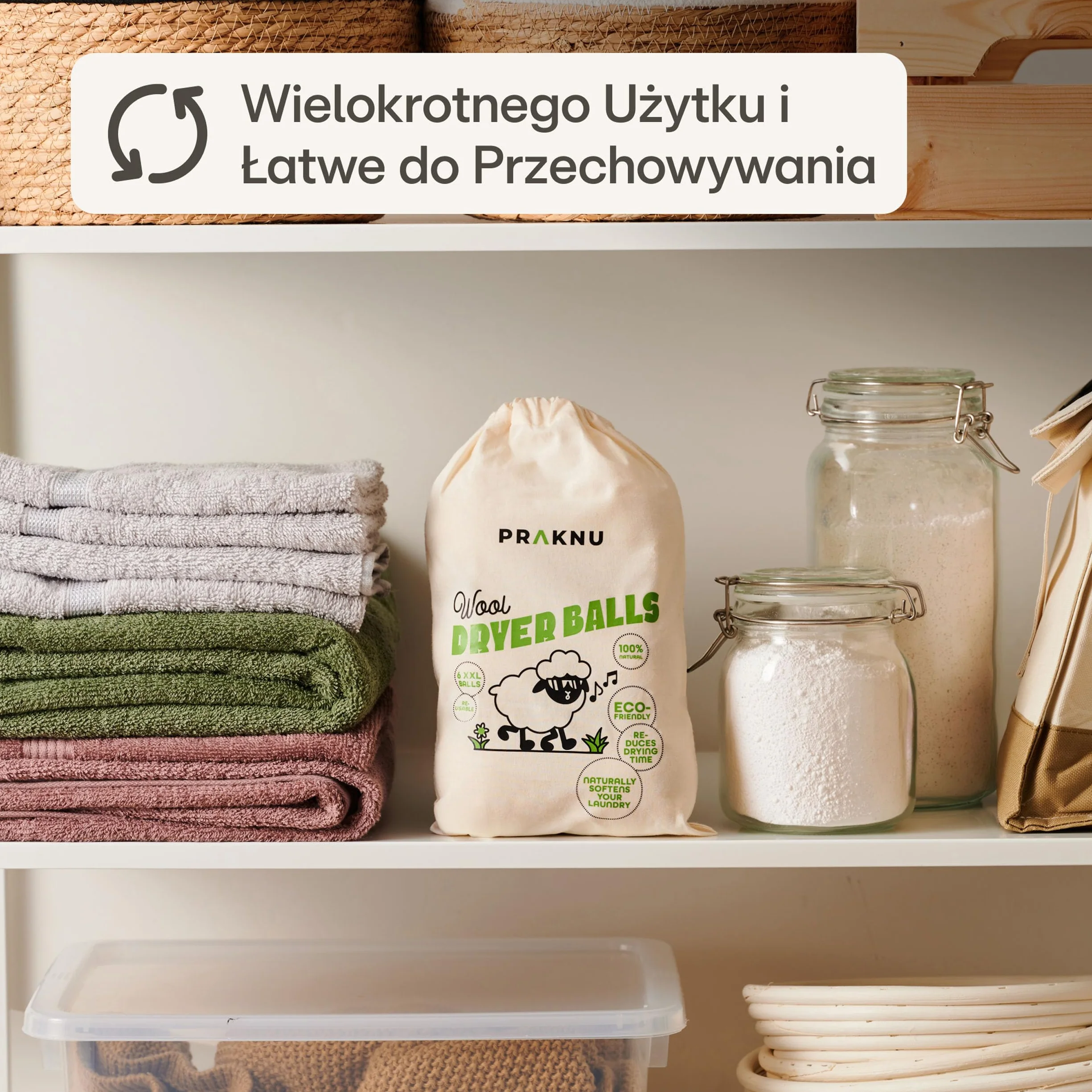 6 Kulki do Suszarki Bębnowej - 100% Organiczna Wełna Owcza - Kulki do Suszenia dla 𝗠𝗶ę𝗸𝗸𝗶𝗲𝗴𝗼 𝗣𝗿𝗮𝗻𝗶𝗮 i Krótkiego Czasu Suszenia- Idealne na Puch