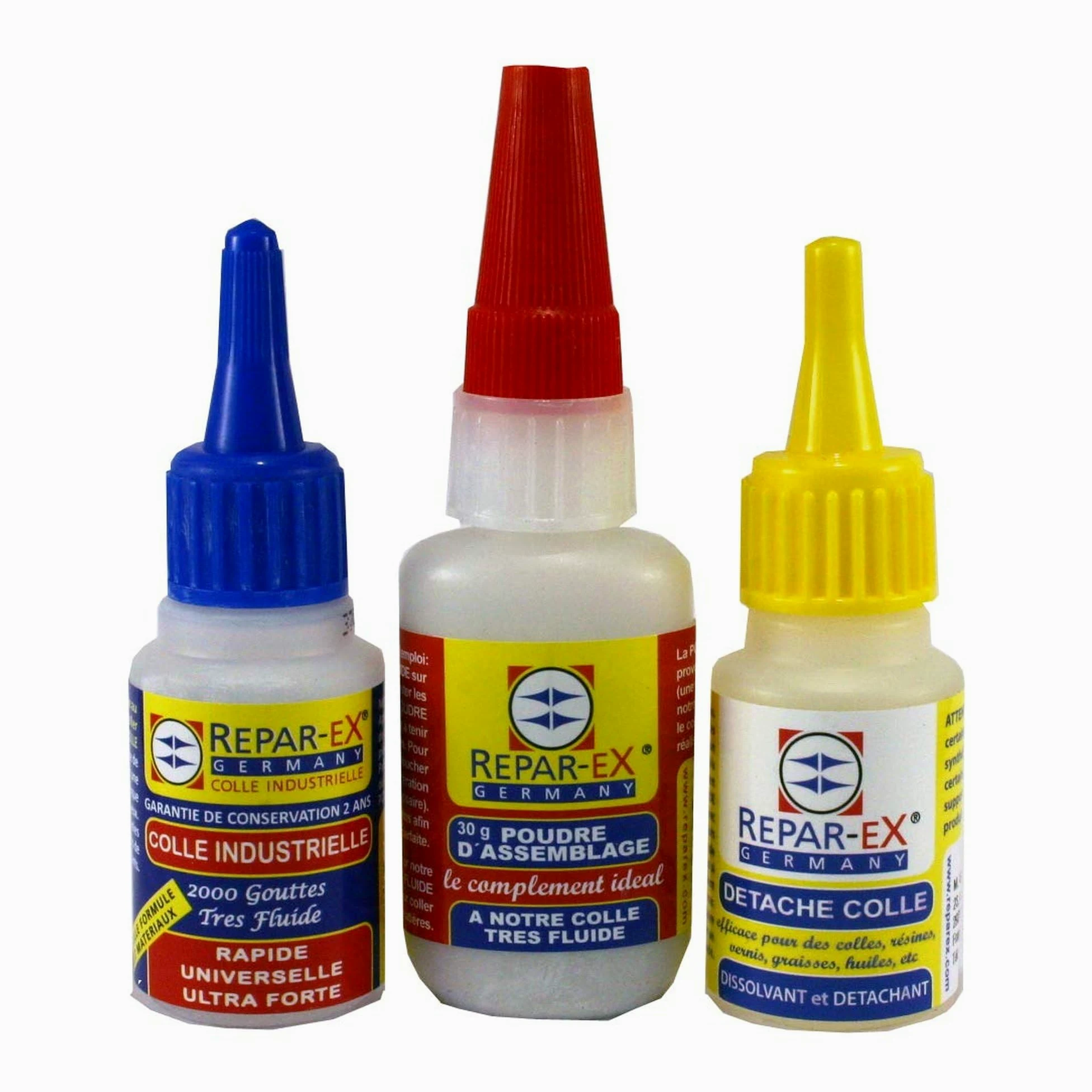 BRICOLAGEPRO - Zestaw kleju naprawczego 20g, 30g proszku do montażu i usuwania kleju 20ml - Wszystkie wsporniki