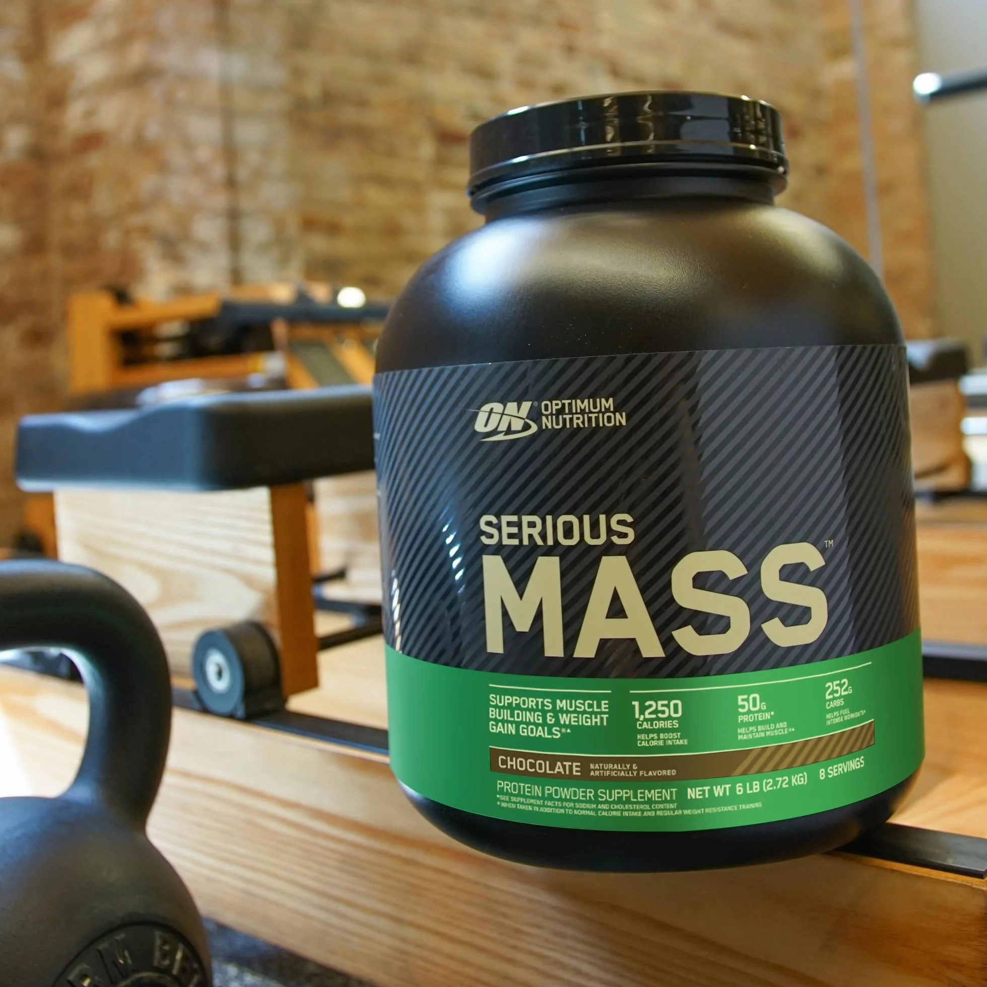Optimum Nutrition Serious Mass Wysokokaloryczna Odżywka Białkowa, Gainer na Wzrost Masy Mięśniowej, 25 Witamin i Minerałów, Monohydrat Kreatyny i Glutamina, Smak Waniliowy, 8 Porcji, 2,73 kg