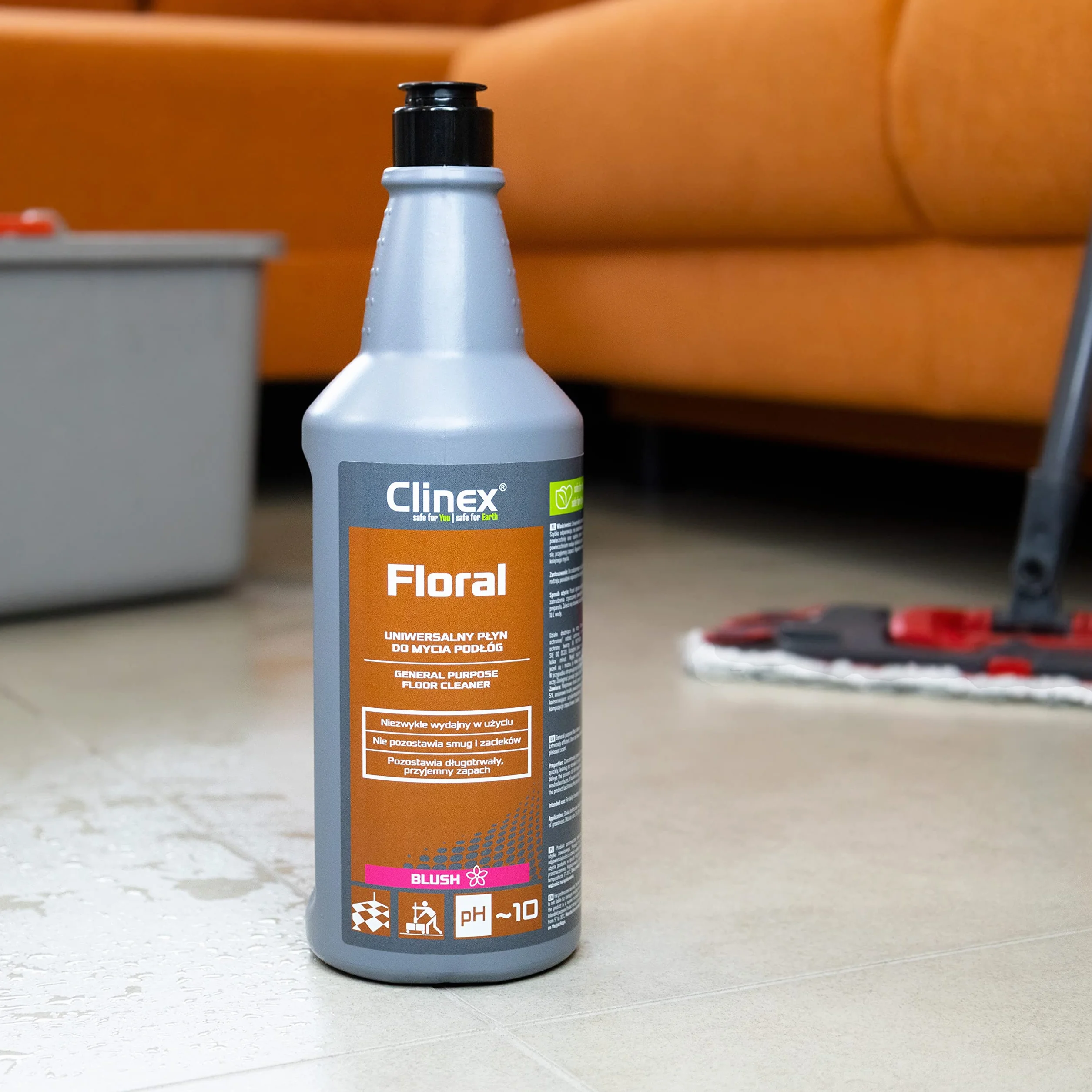 Clinex środek do czyszczenia podłóg FLORAL BLUSH, 1 l, uniwersalny środek do czyszczenia podłóg, parkietu, płytek, koncentratu czyszczącego/do czyszczenia płynu/środka czyszczącego