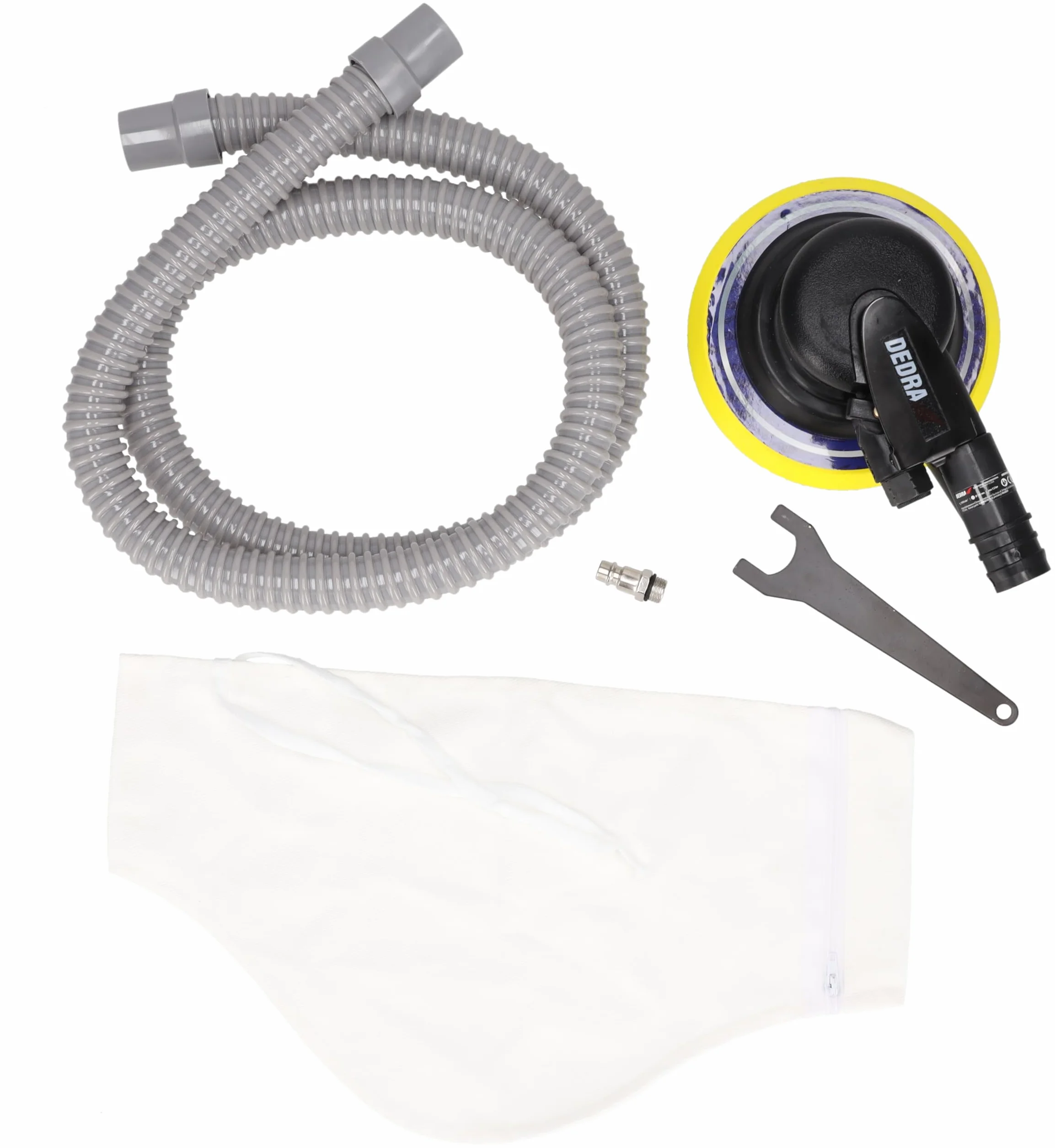 DEDRA Pneumatyczna szlifierka mimośrodowa Ø 150 mm, 10 500 obr./min, skok 2,5 mm