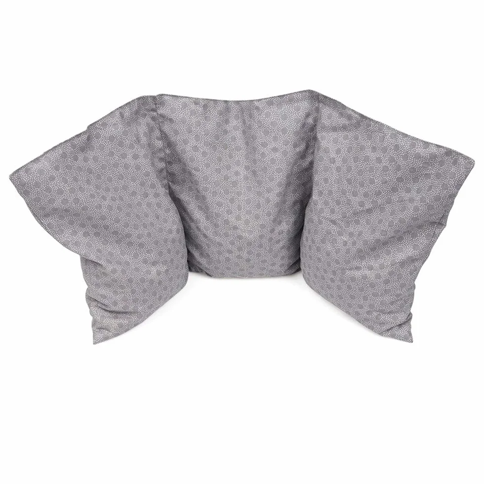 GRÜNSPECHT Poduszka z pestkami wiśni 43 x 20 cm, 3 pikowane komory, poduszka rozgrzewająca na kark, brzuch i plecy, poszewka ze 100% bawełny, do kuchenki mikrofalowej i piekarnika, szara (1100-V1)