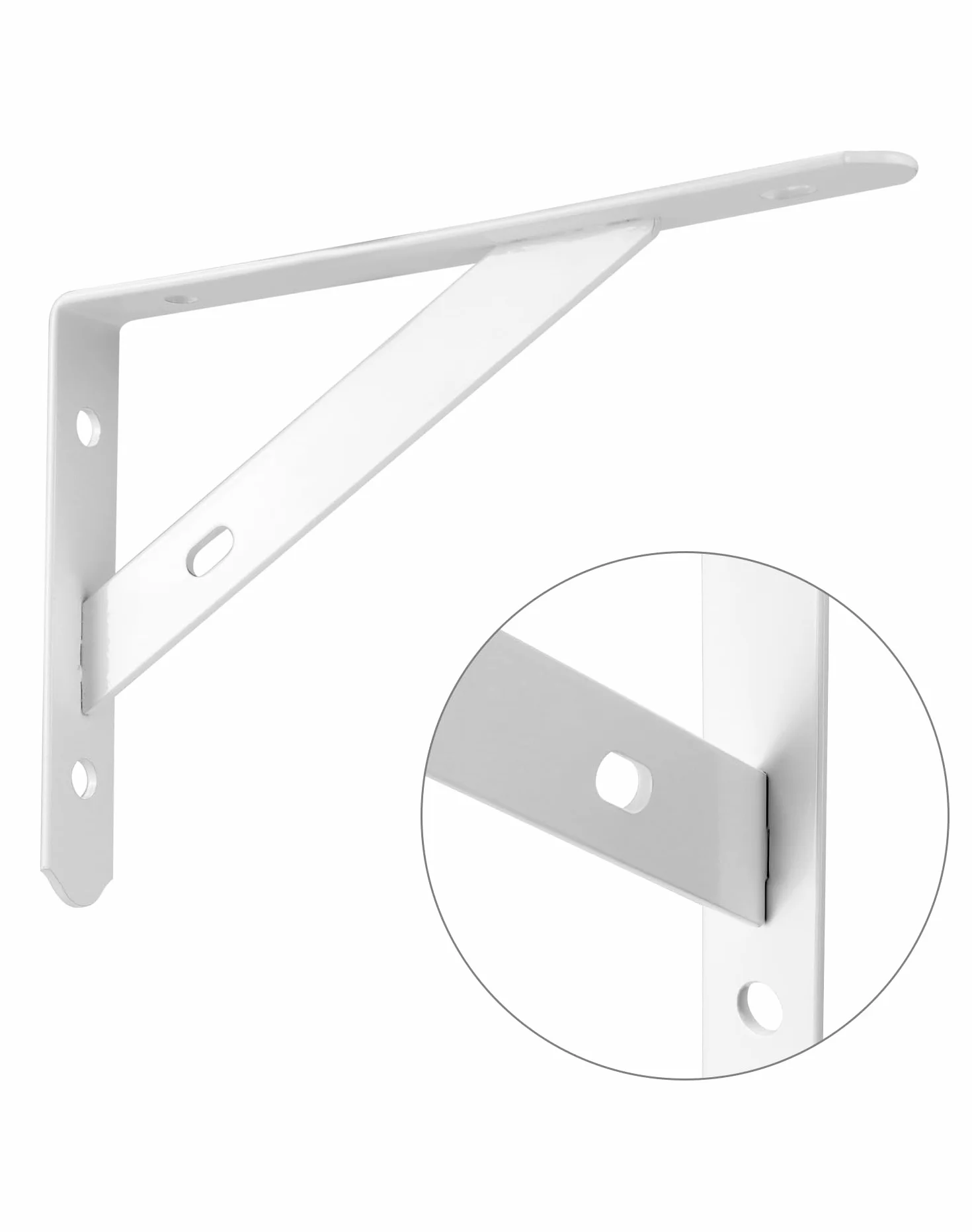 QWORK® 8 sztuk zestaw wsporników półek, wspornik półki ścienny 90 stopni, wspornik półki z akcesoriami śrubowymi, 150 x 95 x 16 mm, biały