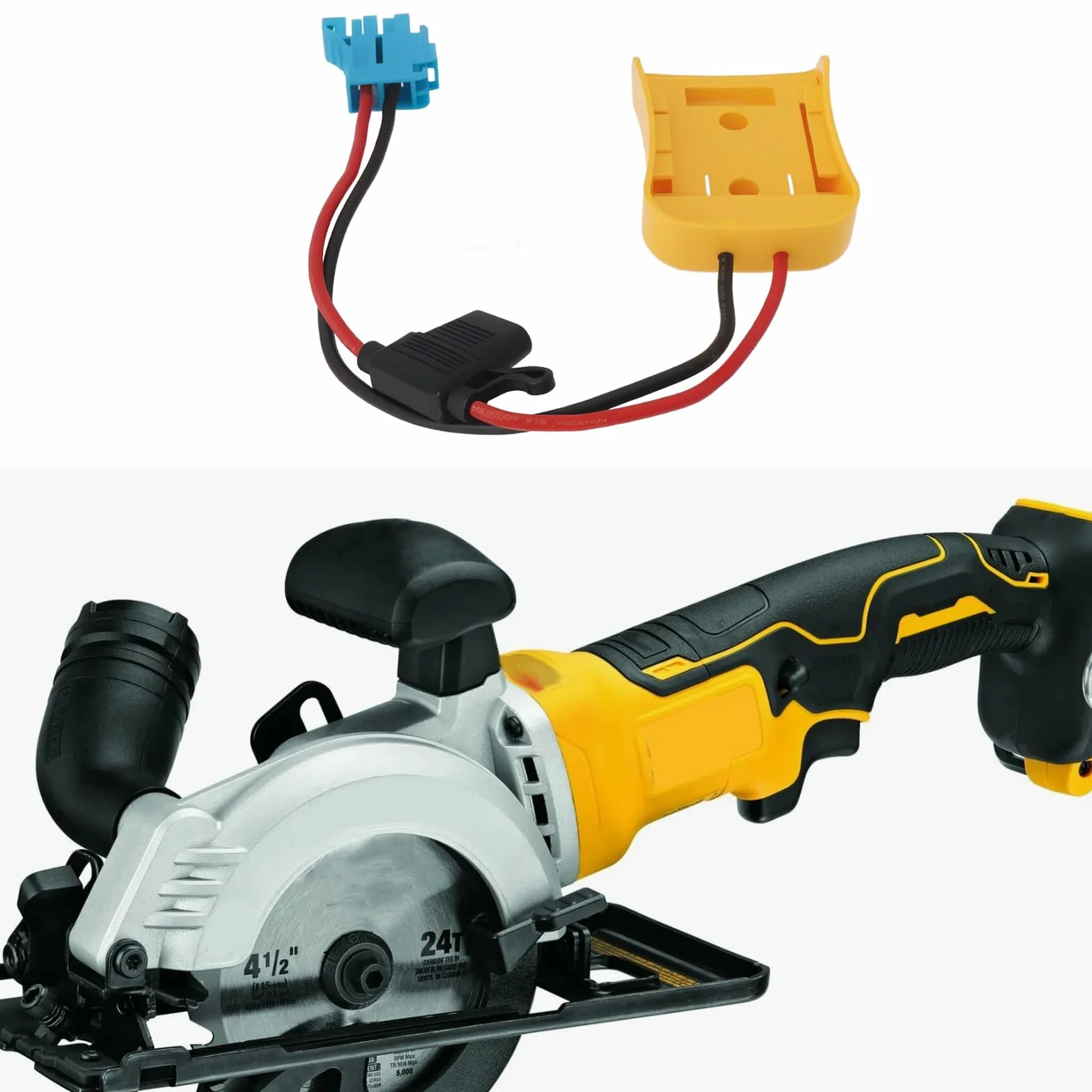 OTOTEC 1pc 20V Power Wheel Adapte with Fuse Connector Compatible with Dewalt 18V/20V Lithium-Ion Battery Series BCB182 BCB183 BCB200