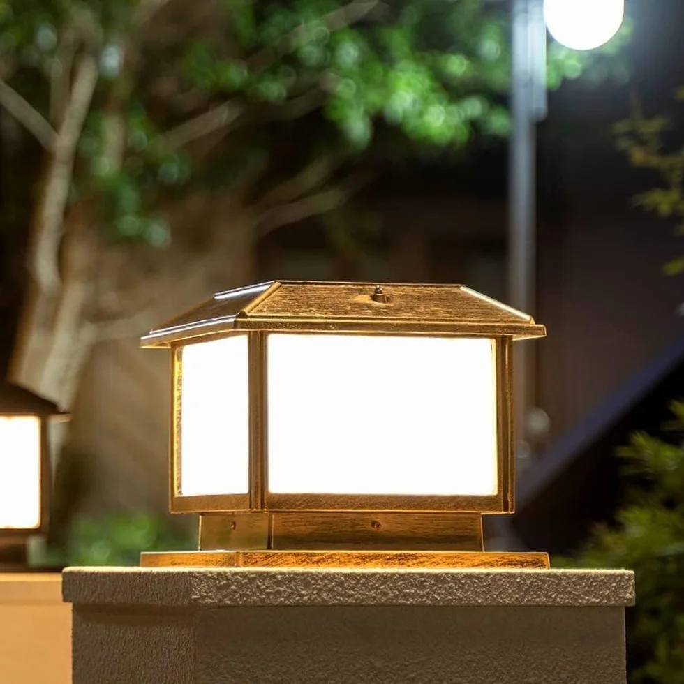 Lampa Słupki Solarne Zewnętrzne Lampy Filarowe Nowoczesne Kolumnowe Wodoodporne Ogrodowe Lampa Ogrodowa Domowa Brama Drzwi Słupek Zewnątrz i Drogę(30cm)