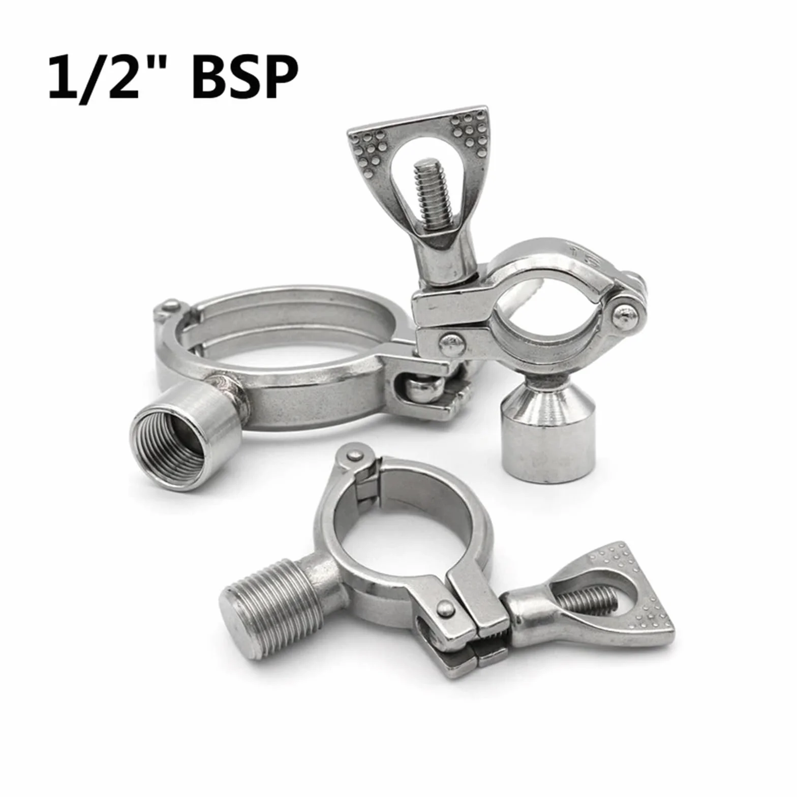 LIUCH Uchwyt do rur zaciski zaciskowe wspornik rurowy wieszak wspornik ze stali nierdzewnej 304 1/2 "męski gwint żeński OD19 25 38 51 63 76 102mm(Male,Pipe OD 127mm)