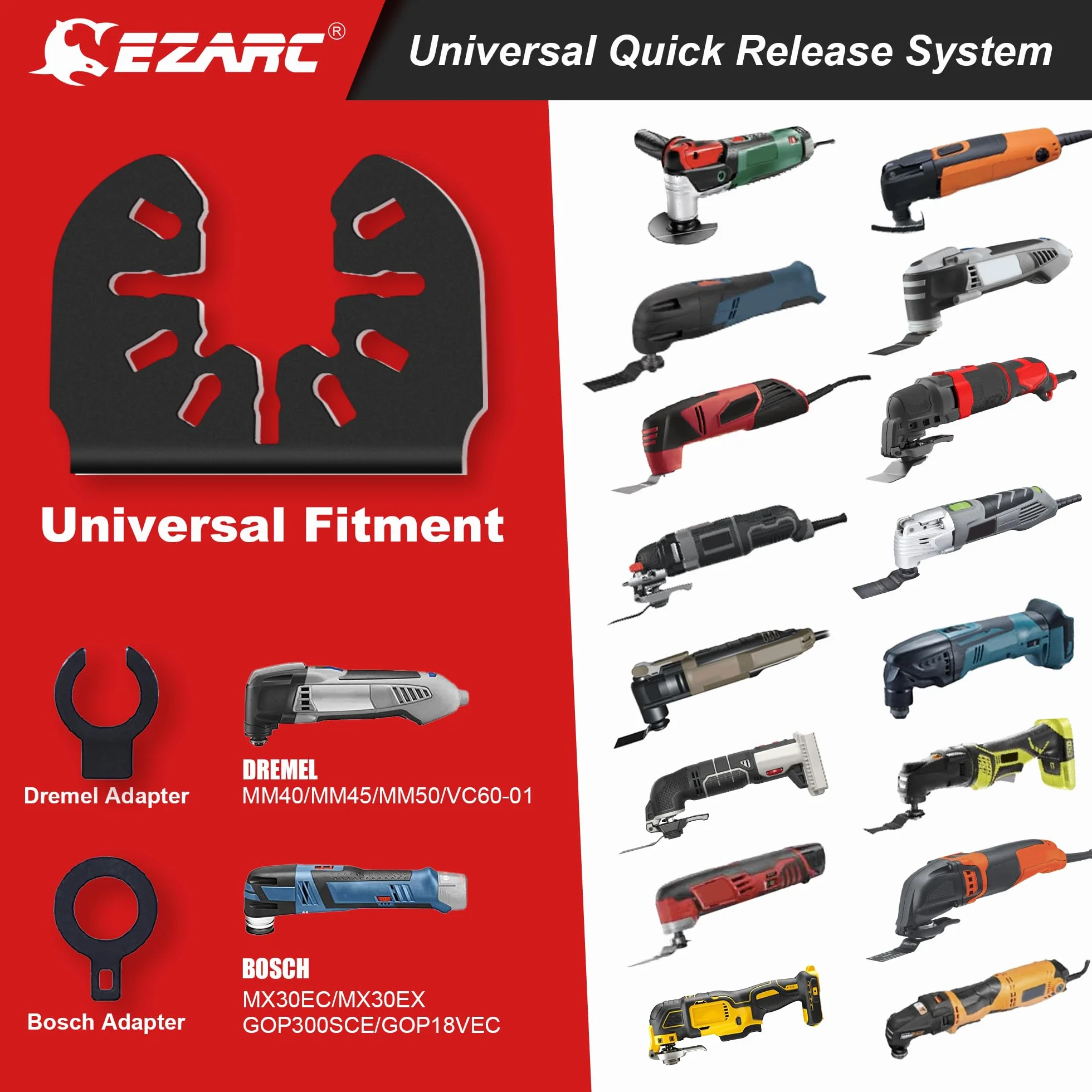 EZARC Multitool ostrza do narzędzi wielofunkcyjnych Multi-Messer ostrza haczykowate 3 szt. do cięcia miękkich materiałów, gontów dachowych, dywanów PVC i tektury