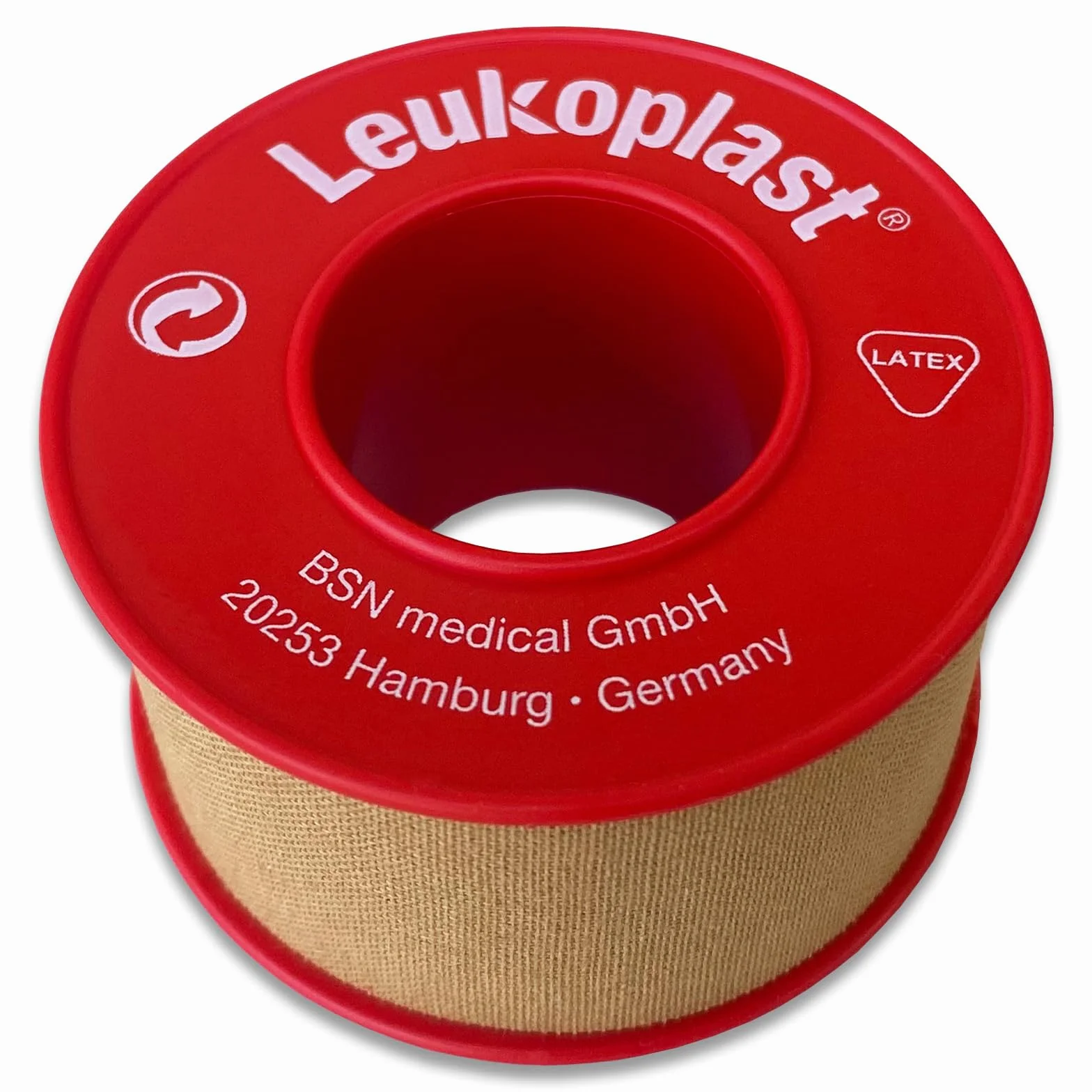 Leukoplast Taśma 2,5 cm x 5 m Rolka Plastrów Mocujących z Pierścieniem Ochronnym