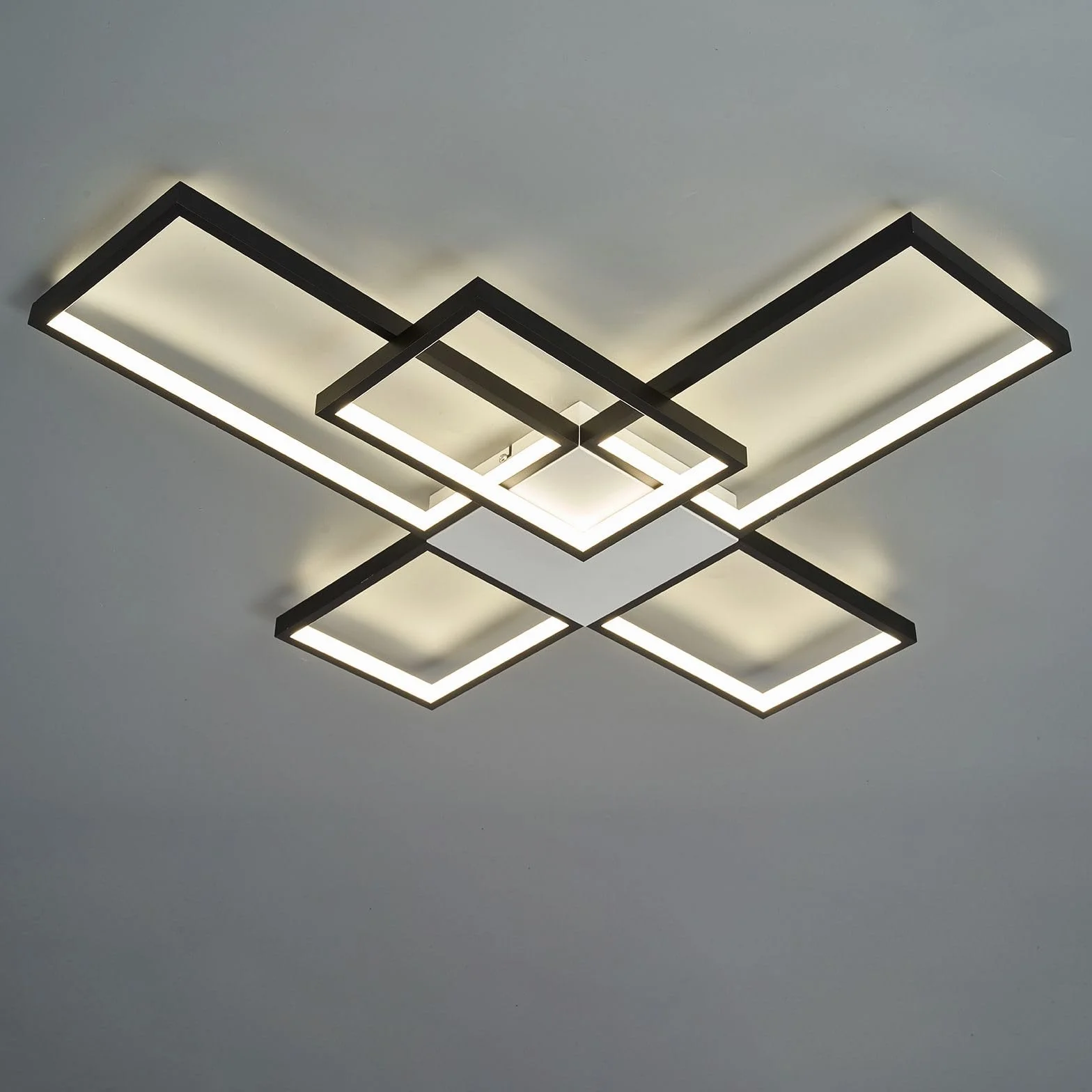 Kwadratowe wzory aluminiowe Oświetlenie Sufitowe LED, Możliwość Przyciemniania podtynkowy żyrandol sufitowy z pilotem do Salonu Jadalnia Sypialnia Kuchnia