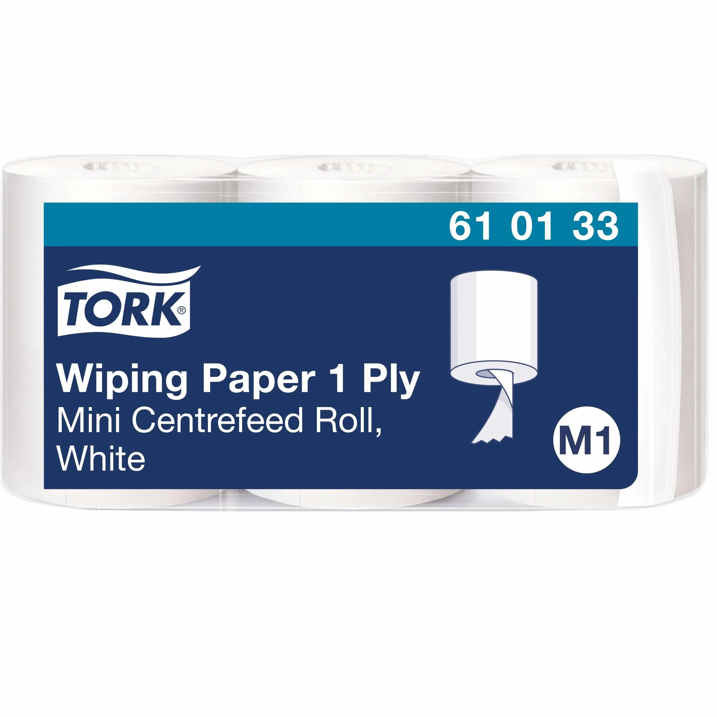 Tork 610133 wielofunkcyjne chusteczki papierowe do odwijania wewnętrznego M1 mini system dozownika / 1-warstwowy stabilny papier w kolorze białym / 3 x 120 m