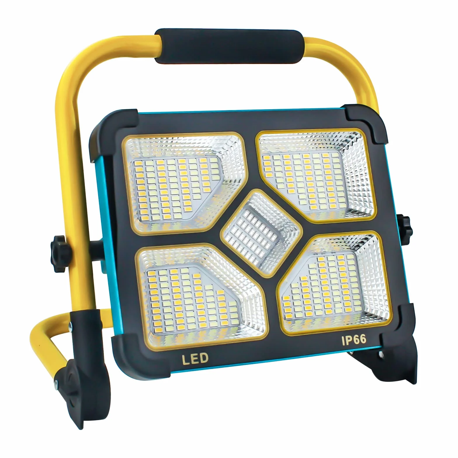 Lampa budowlana z akumulatorem LED z statywem, przenośne oświetlenie budowlane z baterią 10500mAh, ładowanie typu C i solarne, 4 tryby światła - Idealne do napraw, placów budowy, sytuacji awaryjnych