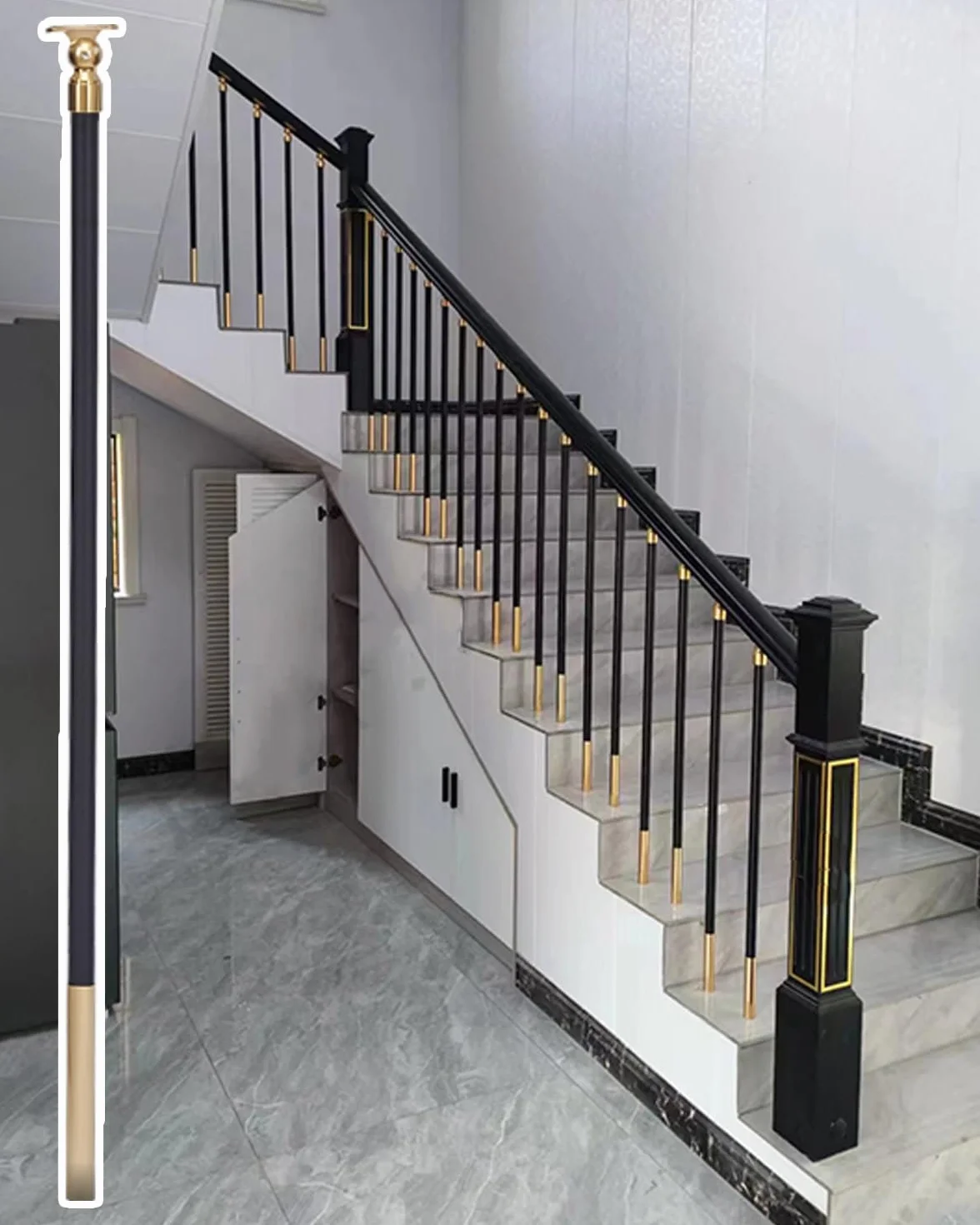 Regulowany zestaw balustrad schodowych – łatwy montaż wyposażenia wnętrza 15 szt. tralek 90 cm / 35,5 cala na balkon na zewnątrz, idealne do bezpieczeństwa i dekoracji domu