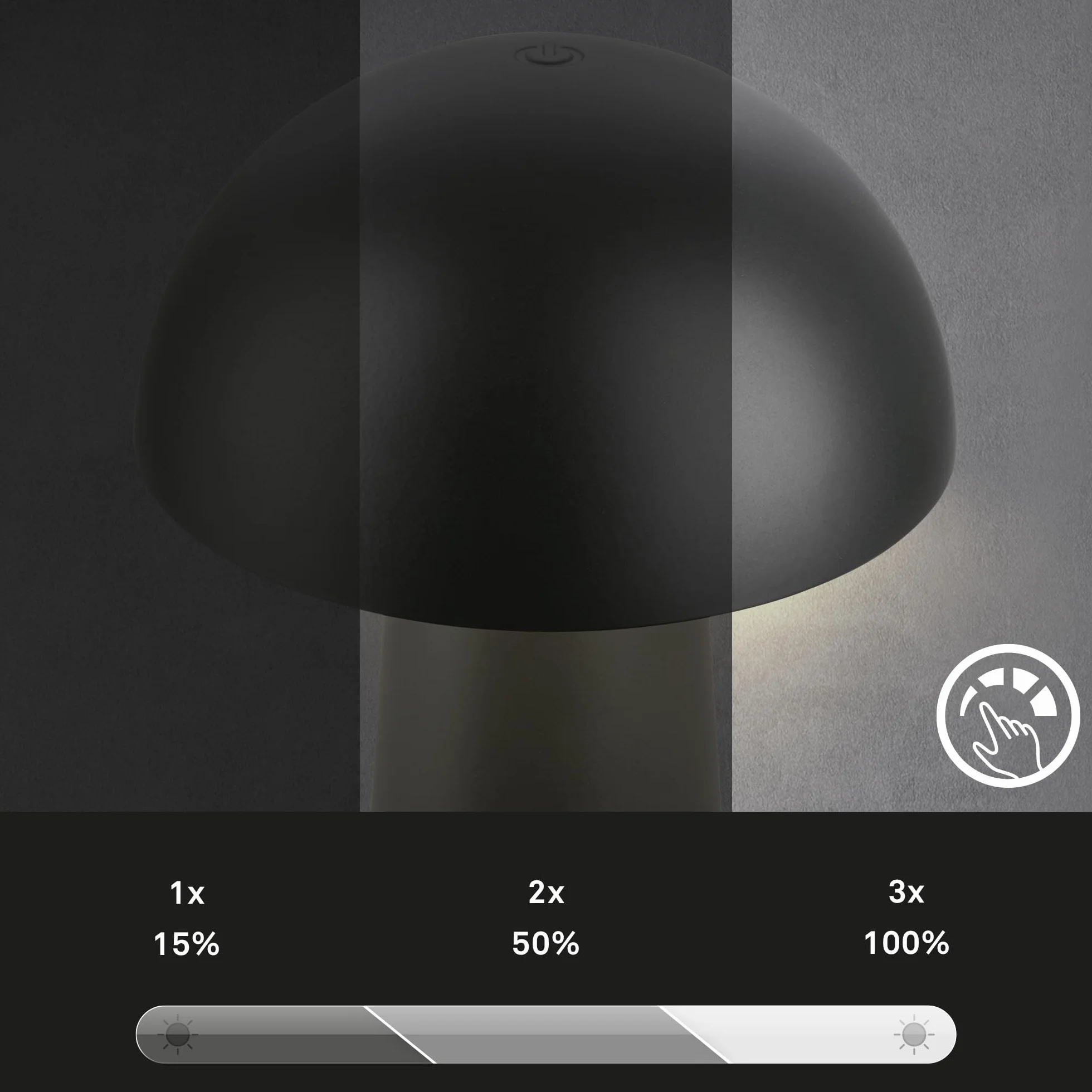 BRILONER - Mini lampa stołowa LED, bezprzewodowa, dotykowa, ściemniana stopniowo, IP44, lampka nocna, lampka do czytania, lampa LED, lampa kempingowa, lampa stołowa, lampa akumulatorowa, lampa