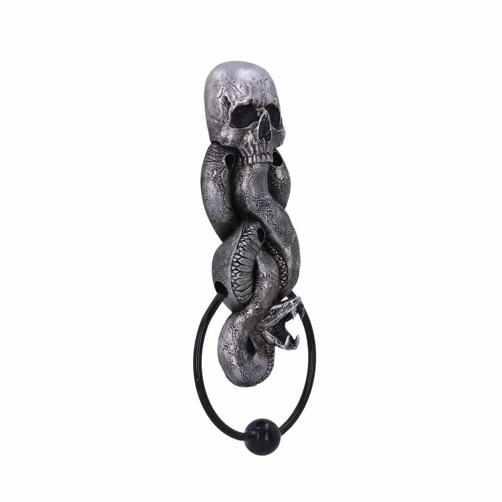 Nemesis Now Oficjalnie licencjonowana kołatka do drzwi Harry Potter The Dark Mark 23 cm, żywica, srebrna