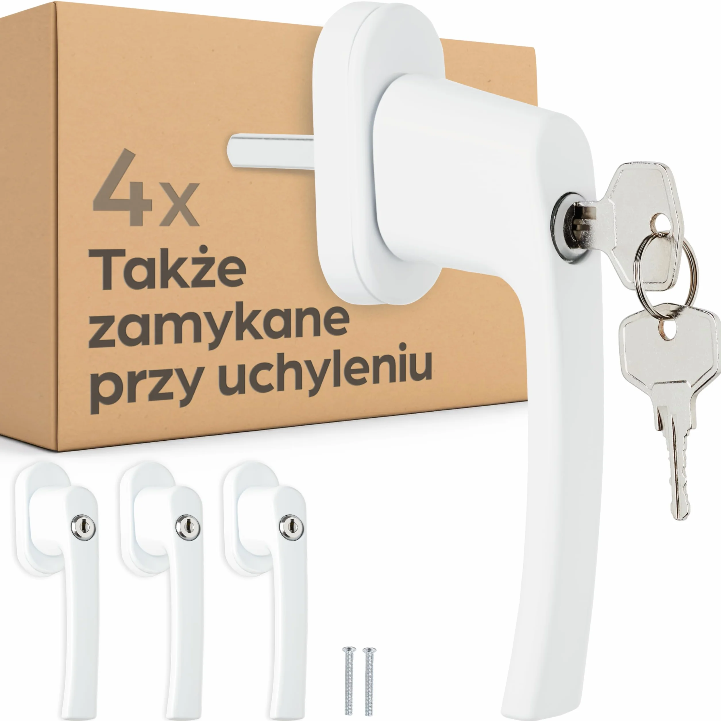 4 Klamka Okienna Zamykana - Blokada Okna Dla Dzieci Nawet W Przypadku Okien Uchylnych - Zabezpieczenie Przed Dziećmi - Łatwy Montaż - Niezawodna Ochrona