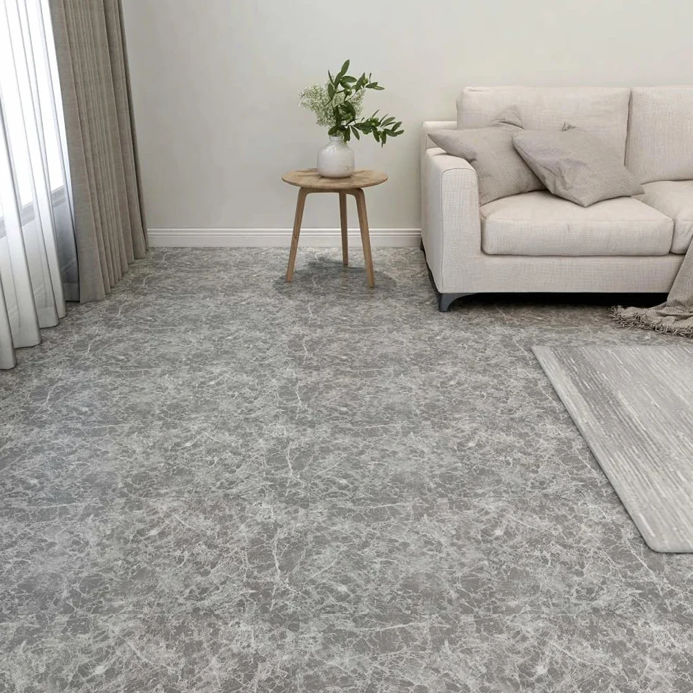 Materiały budowlane Samoprzylepne deski podłogowe 20 szt. PVC 1,86 m² Betonowe szare podłogi i dywan