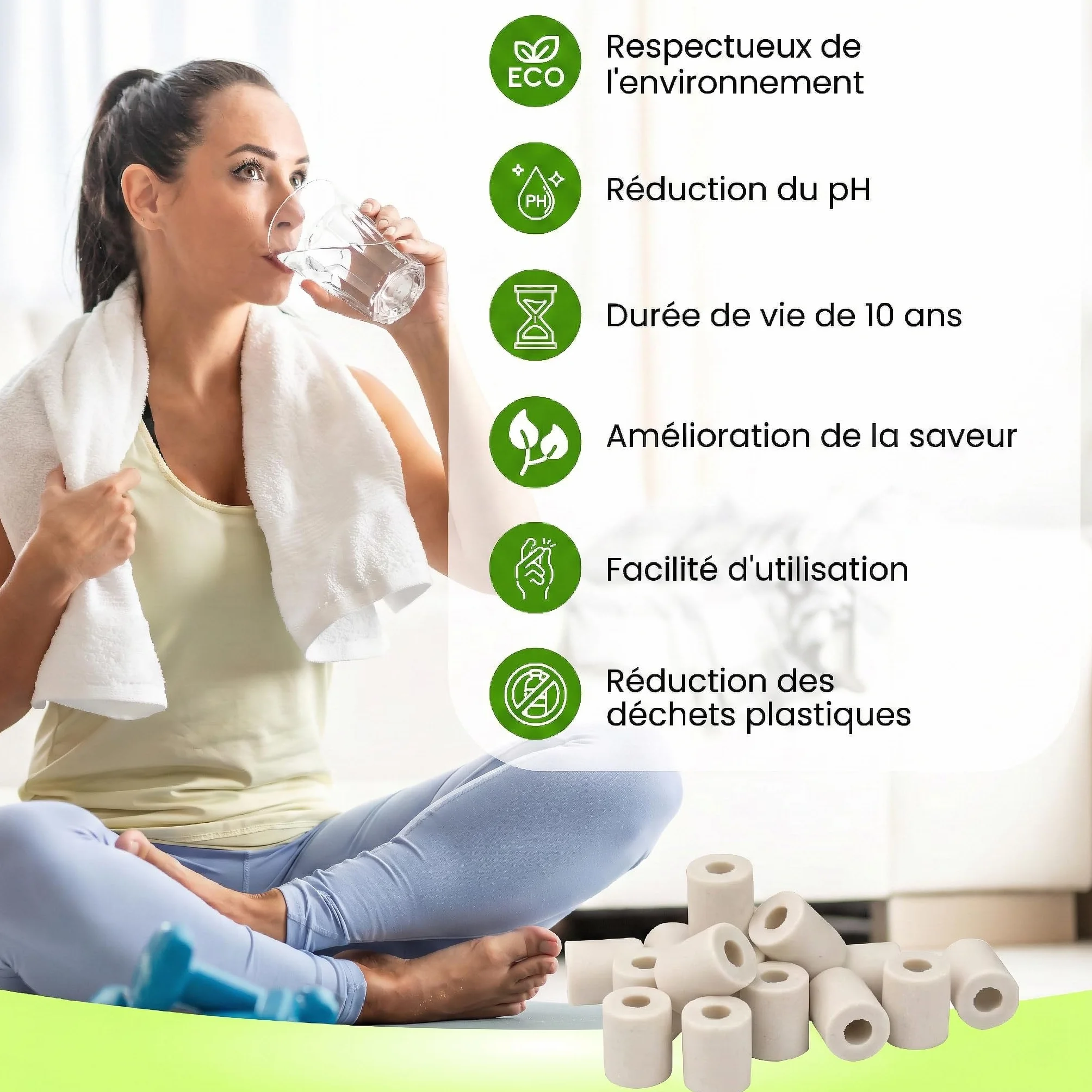 55 koralików ceramicznych w kolorze szarym do dzbanka do dzbanka do czajnika butelka do mycia prania ekologiczny roztwór filtrujący przed oczyszczaniem wody