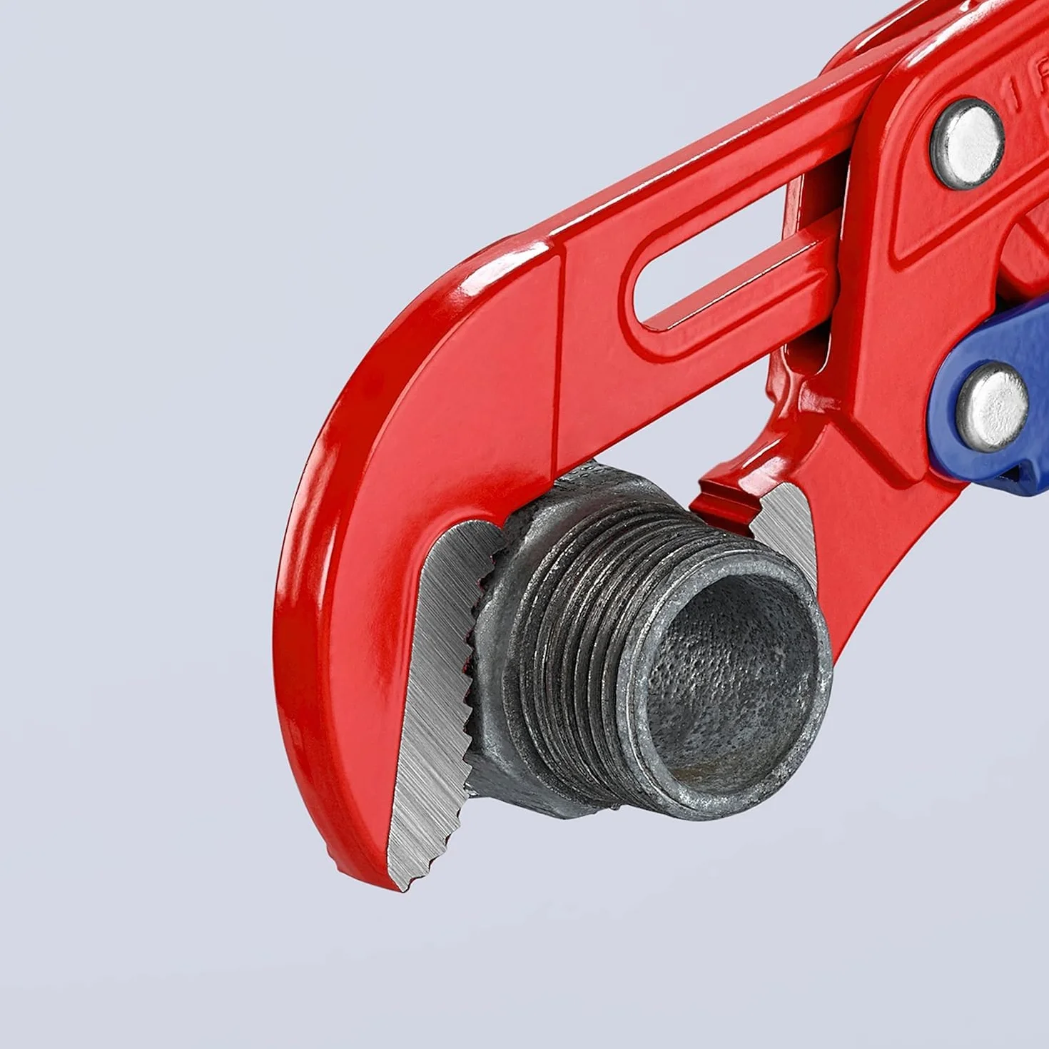 KNIPEX Klucz nastawny do rur ze szczękami typu S z przyciskiem szybkiej regulacji malowane proszkowo, czerwone 330 mm, 83 60 010