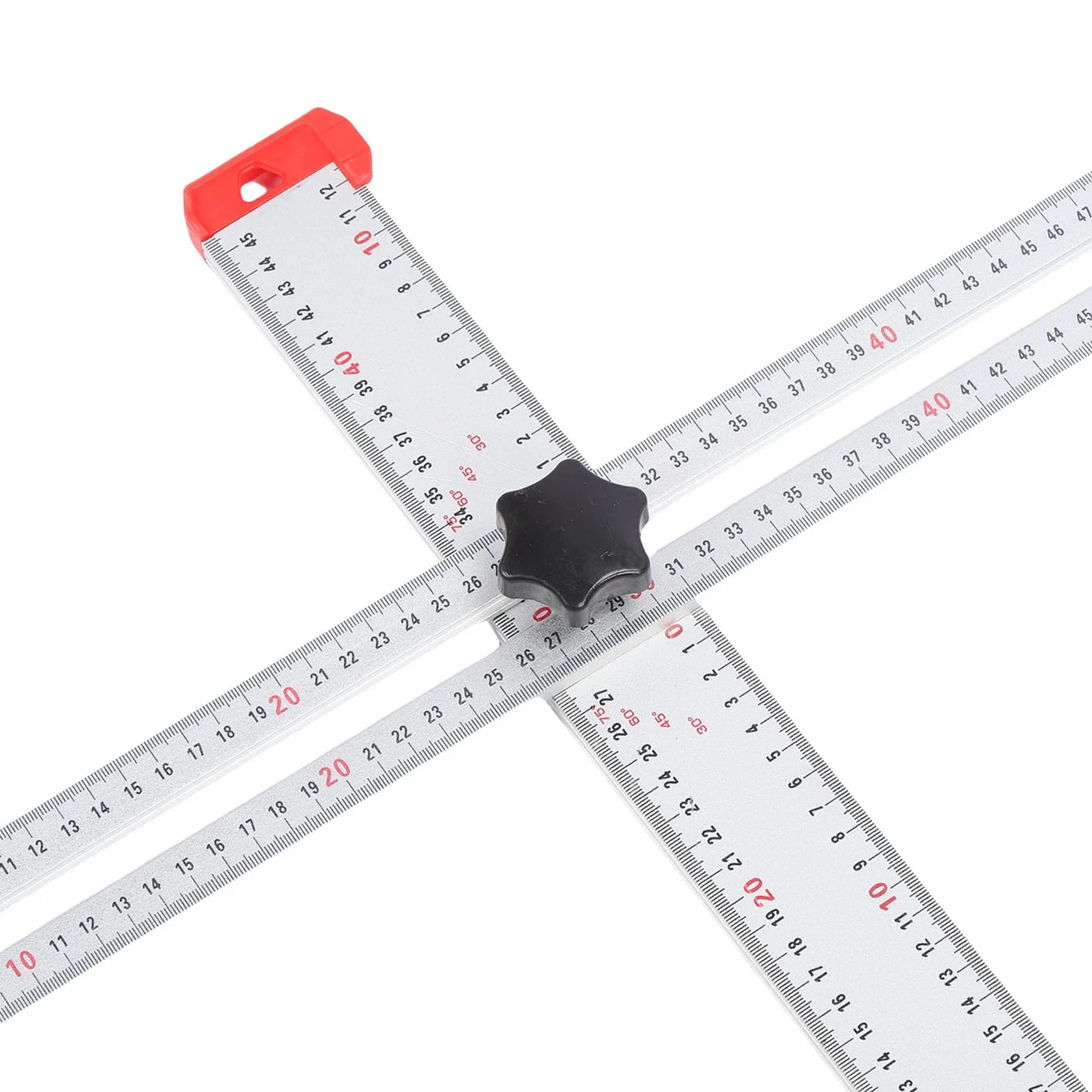 Fockety Regulowana linia kątowa do płyt kartonowo-gipsowych, aluminiowa linia kątowa z pokrętłem ABS do regulacji kąta, podwójna skala kierunkowa do wyznaczania i znakowania, 120cm