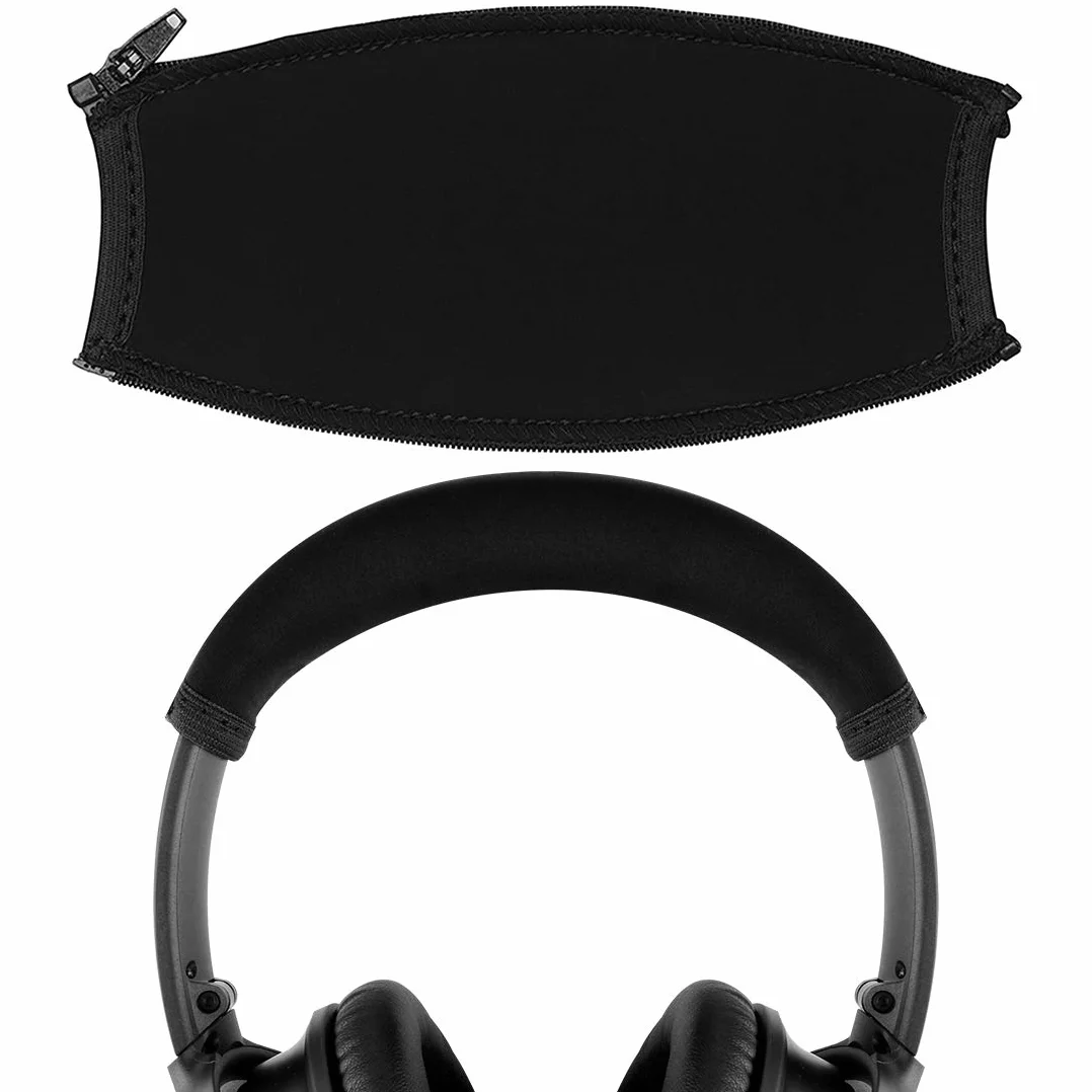 Geekria elastyczna pokrywa pałąka z tkaniny kompatybilna z Bose QC45 QuietComfort 35II/QC35/QC25, zamiennik/naprawa, osłona na pot, prosta instalacja DIY (Czarny)