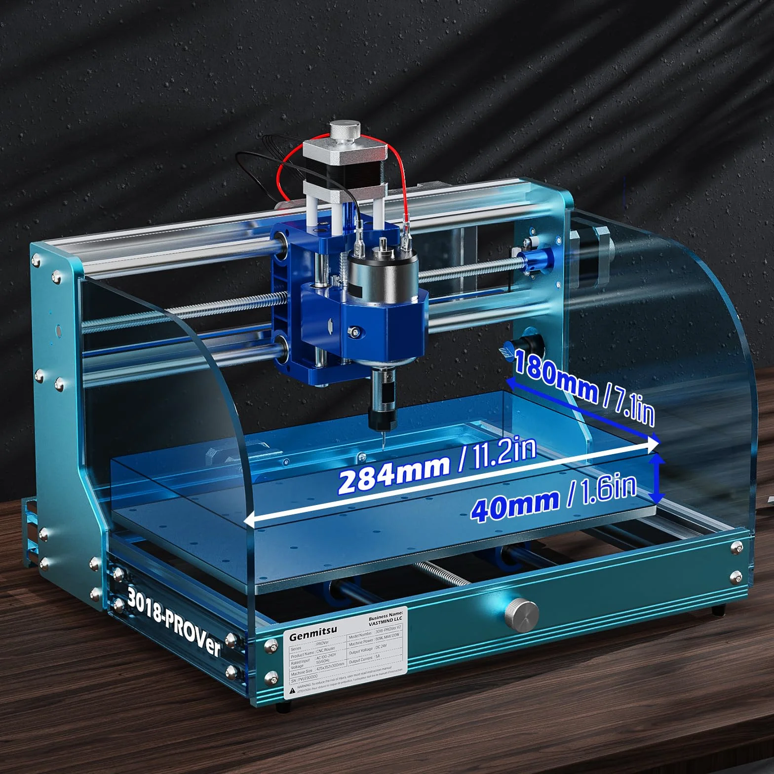 Genmitsu frezarka CNC 3018-PROVER, zestaw do grawerowania z aluminiową ramą, sterowanie GRBL i wyłącznik, frezarka CNC do drewna, akrylu i płyty MDF | Rama aluminiowa, sterowanie GRBL, wyłącznik awaryjny, do drewna, akrylu i płyty MDF