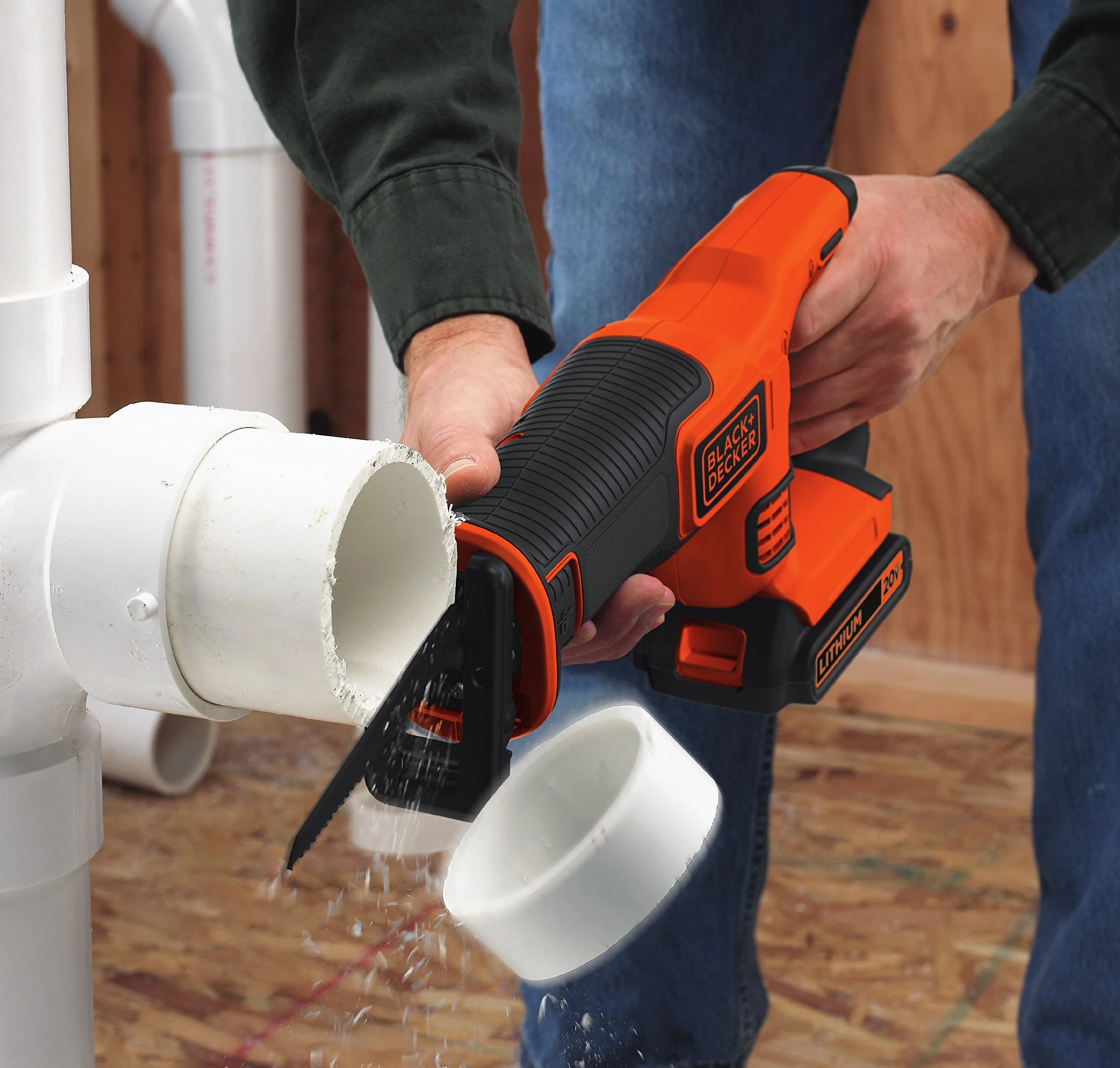 BLACK+DECKER Piła Szablasta, Czarny/Pomarańczowy, 20 cm, BDCR18N-XJ