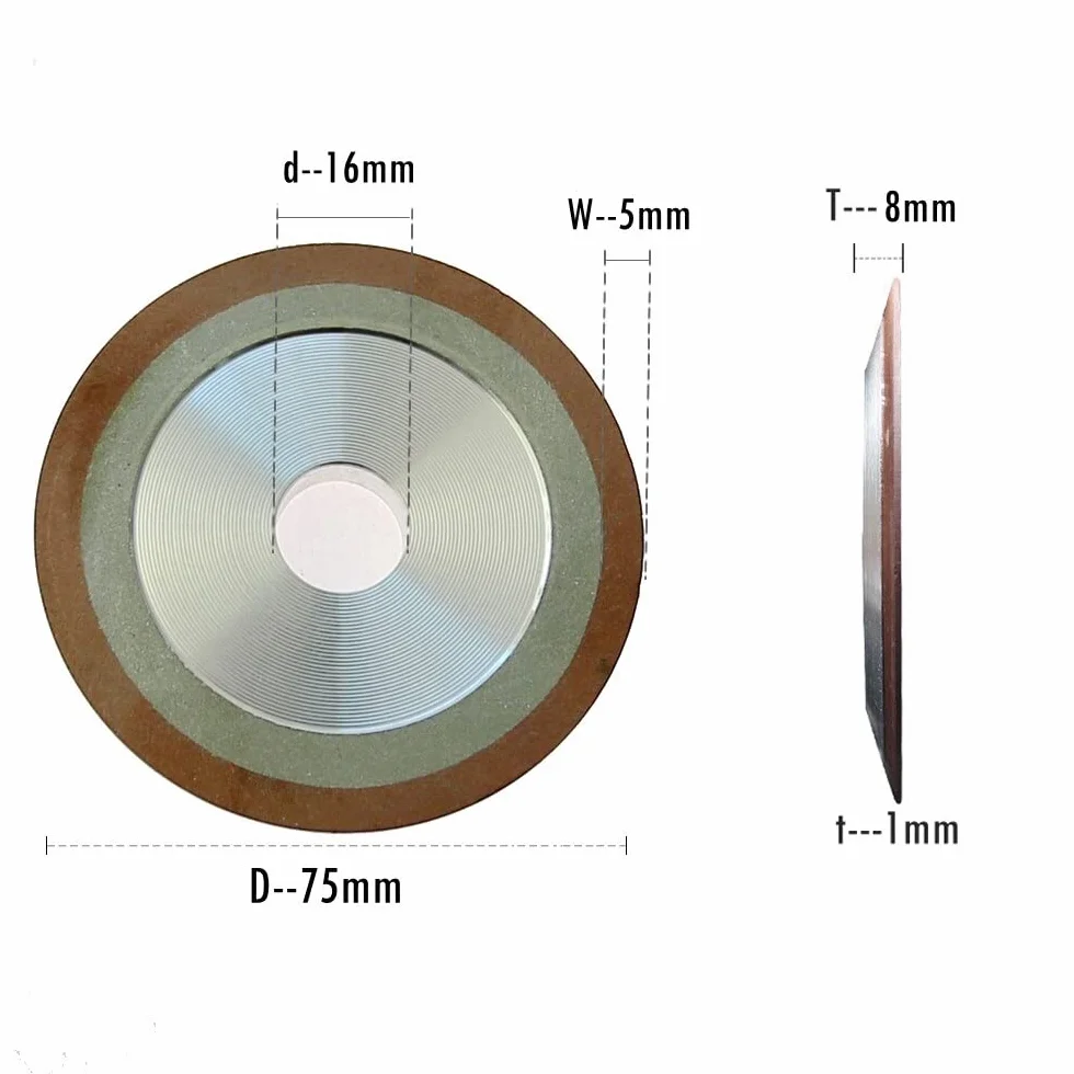 Diamentowa tarcza szlifierska 150 mm - P150 ścierna tarcza tnąca z żywicy do szlifierek kątowych i szlifierek stołowych (75 x 8 x 16 x 5 mm)