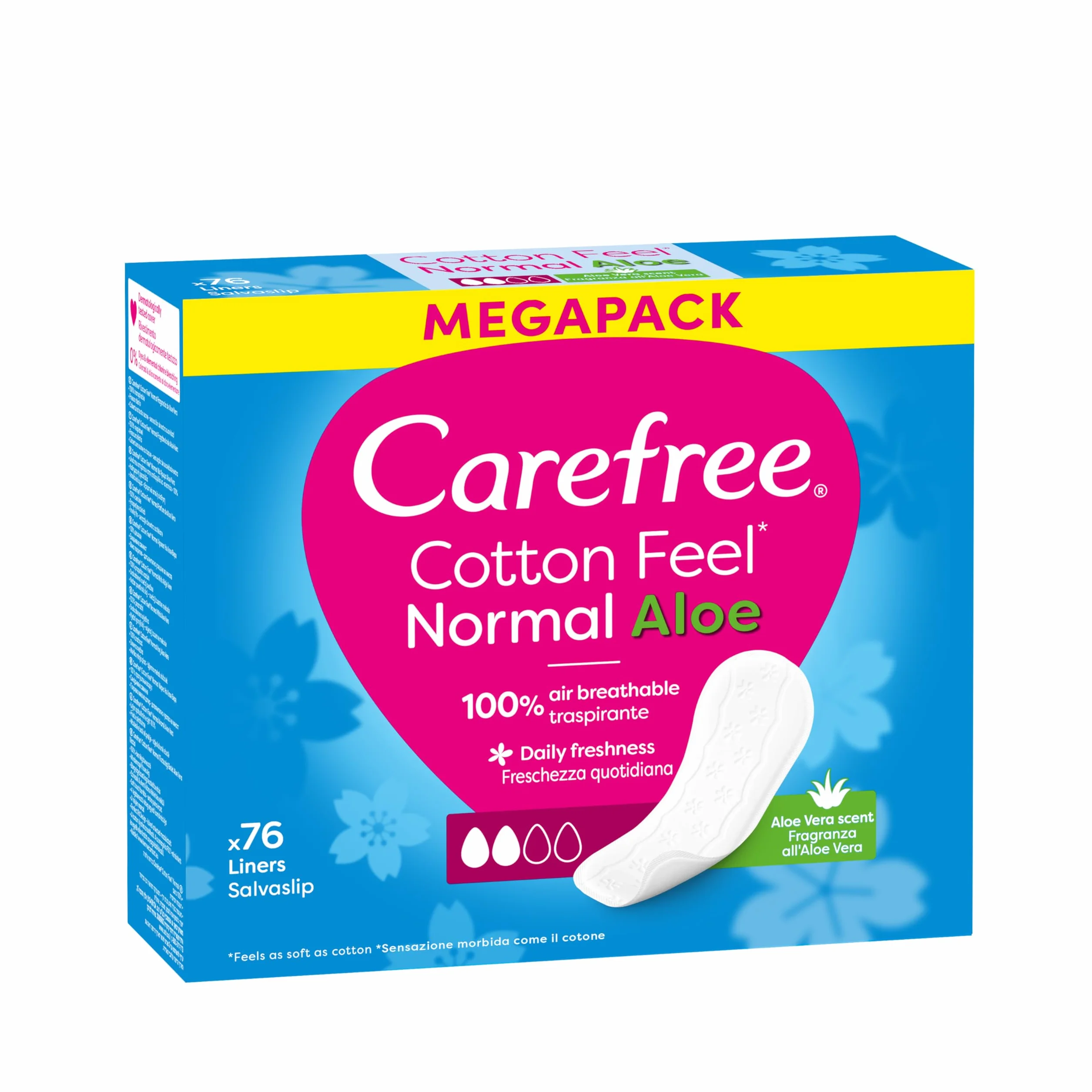 Carefree Cotton Aloe 76 szt. Wkładki higieniczne o zapachu aloesowym