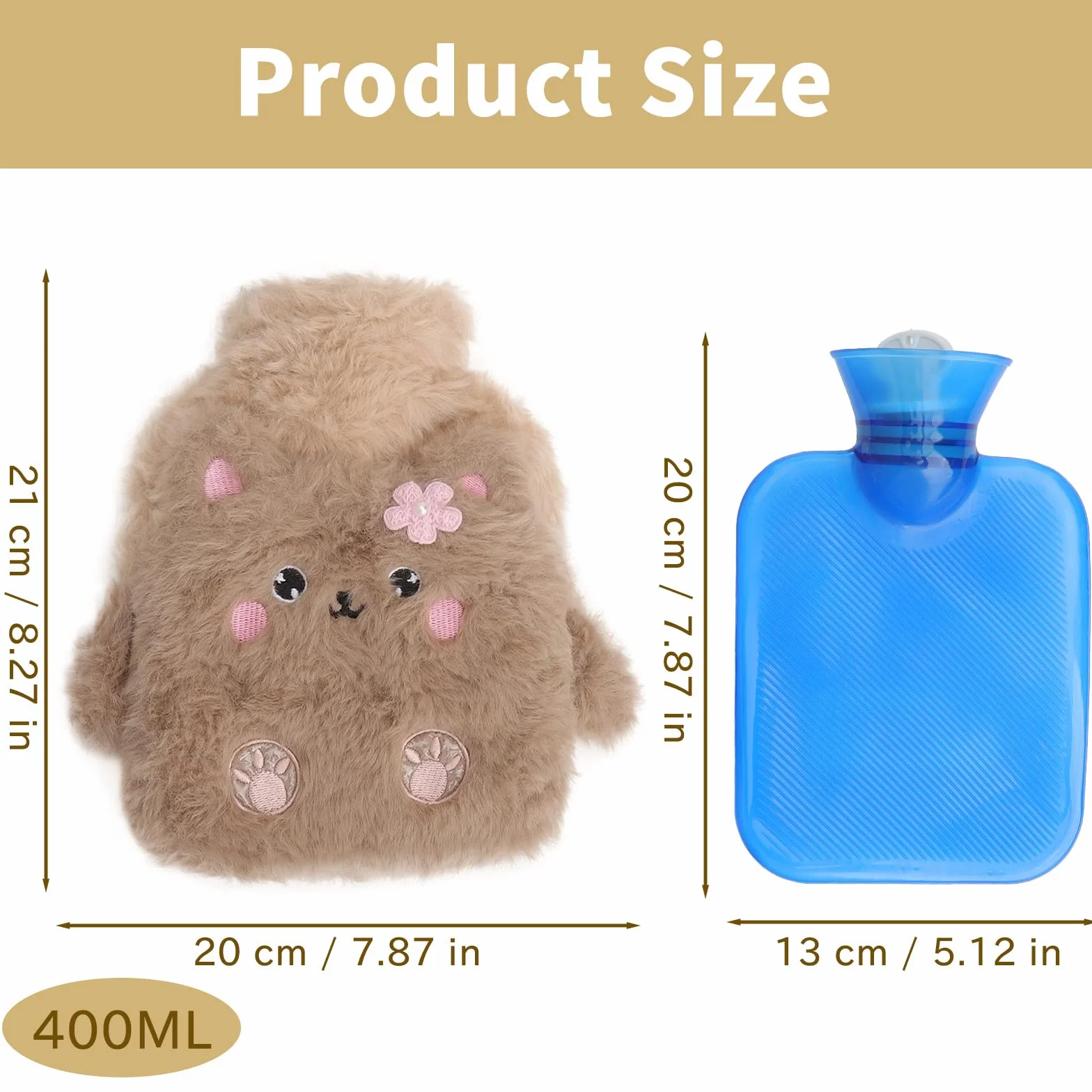 Termofor dla Dzieci 400ML z Pokrowcem Miś Miękki