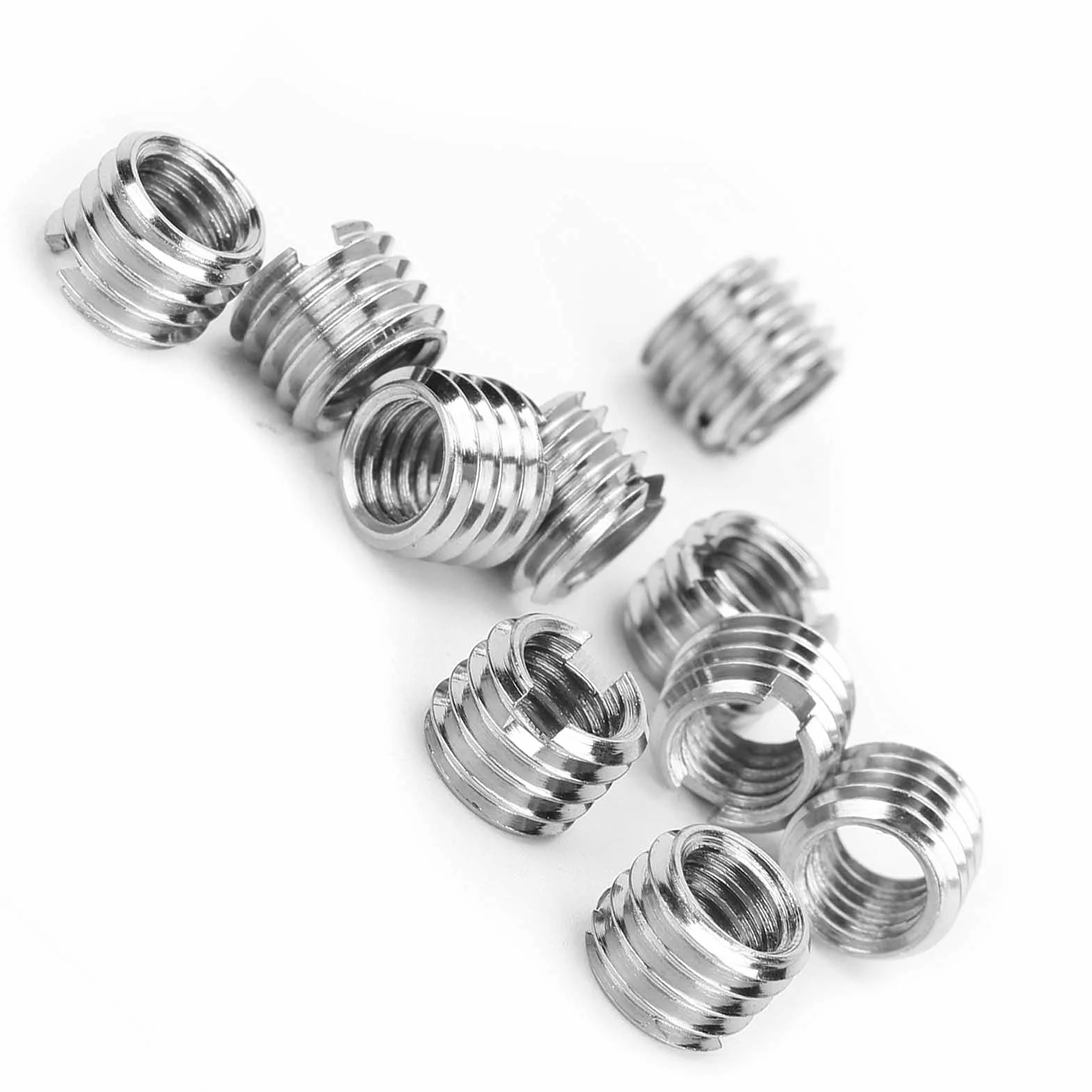 10 Sztuk Wkładki Gwintowe Zapięcie Sprzętowe Wewnętrzne M6 * 1.0 Zewnętrzne M8 * 1.25 Długość 6 MM Mężczyzna Kobieta Nakrętka Redukcyjna Sprzęt ze Stali Nierdzewnej Narzędzie do Naprawy