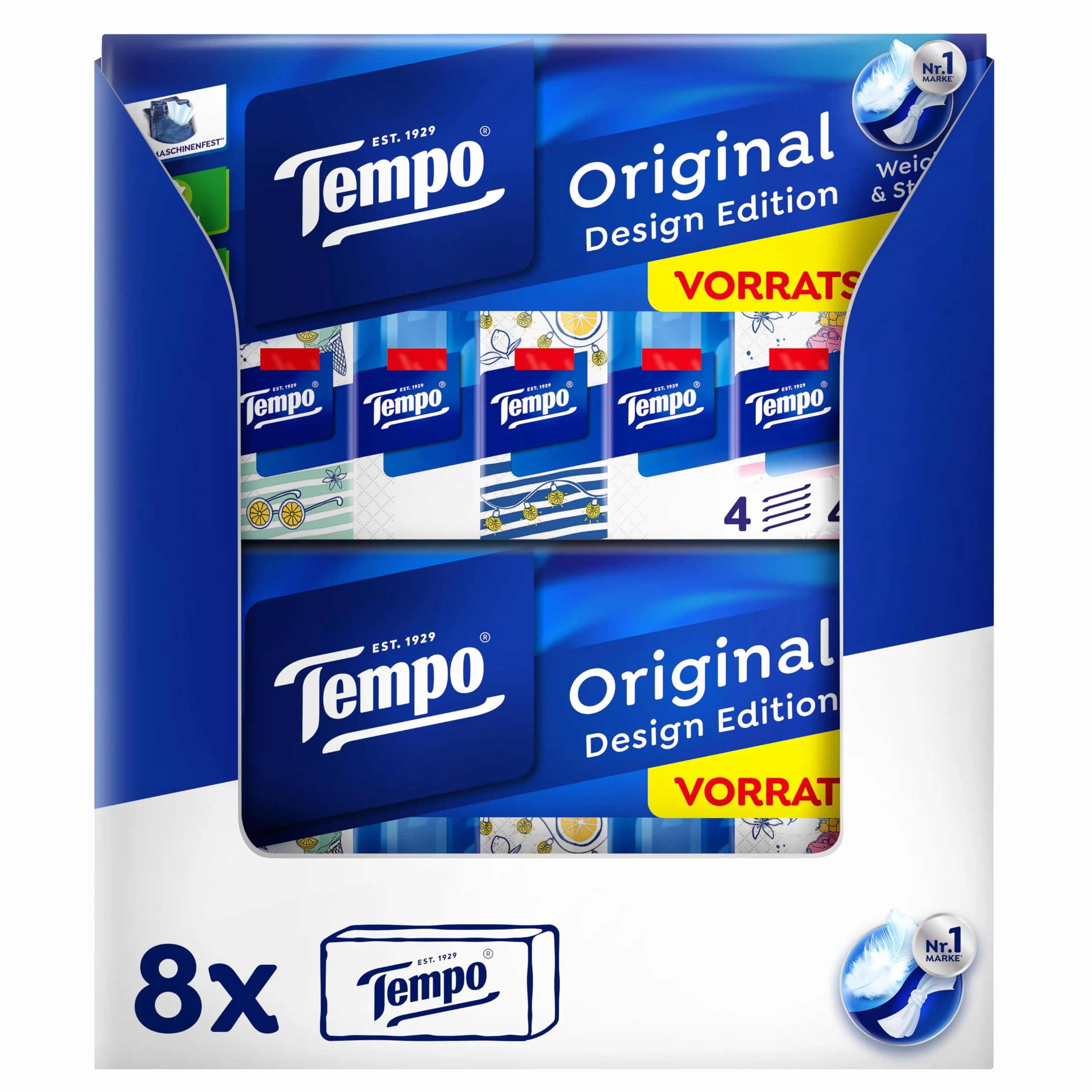 Tempo 830318 Chusteczki, Biały, 8 x 42 szt.