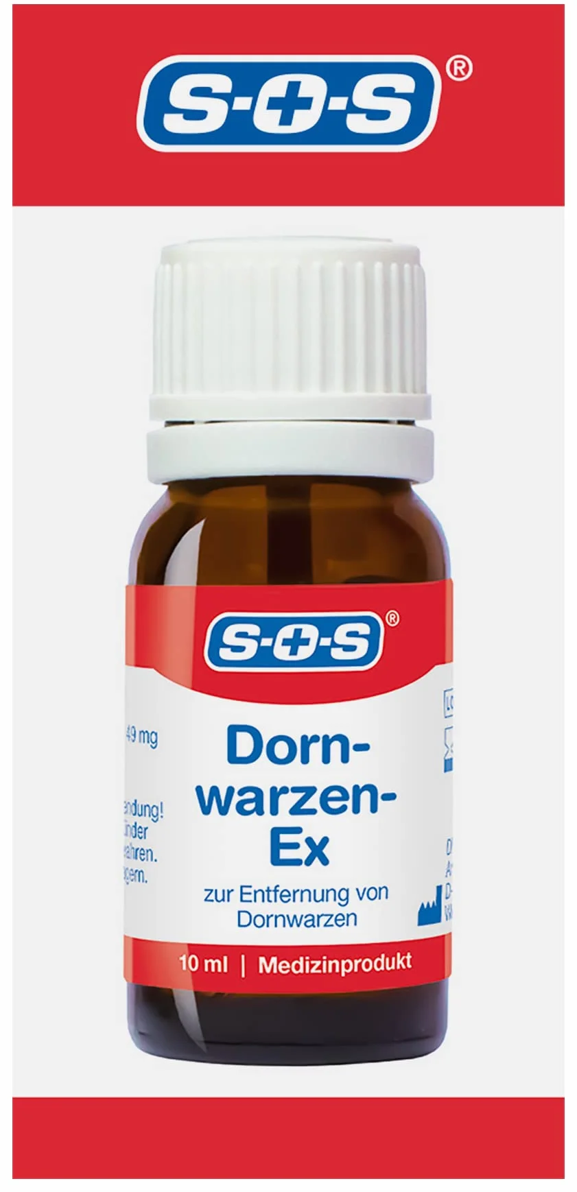 SOS Brodawki cierniowe Ex do usuwania brodawek na stopie – środek na brodawki z kwasem salicylowym i kwasem mlecznym dla dzieci od 6 lat – produkt medyczny 1 × 10 ml