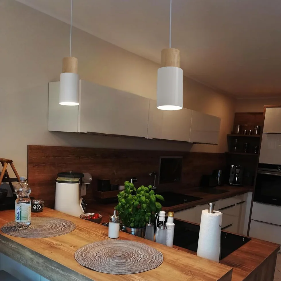 1-punktowa lampa wisząca w stylu vintage, biała, z regulacją wysokości, wyspa kuchenna, przemysłowa, lampa wisząca, E27, 1,2 m, do kuchni, jadalni, sypialni, salonu, baru (bez żarówki)
