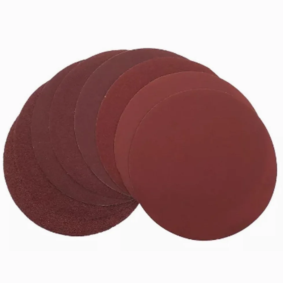100 szt. Flokowanych czerwonych krążków ściernych 125 mm krążki szlifierskie PSA z haczykiem i pętelką(320grit)