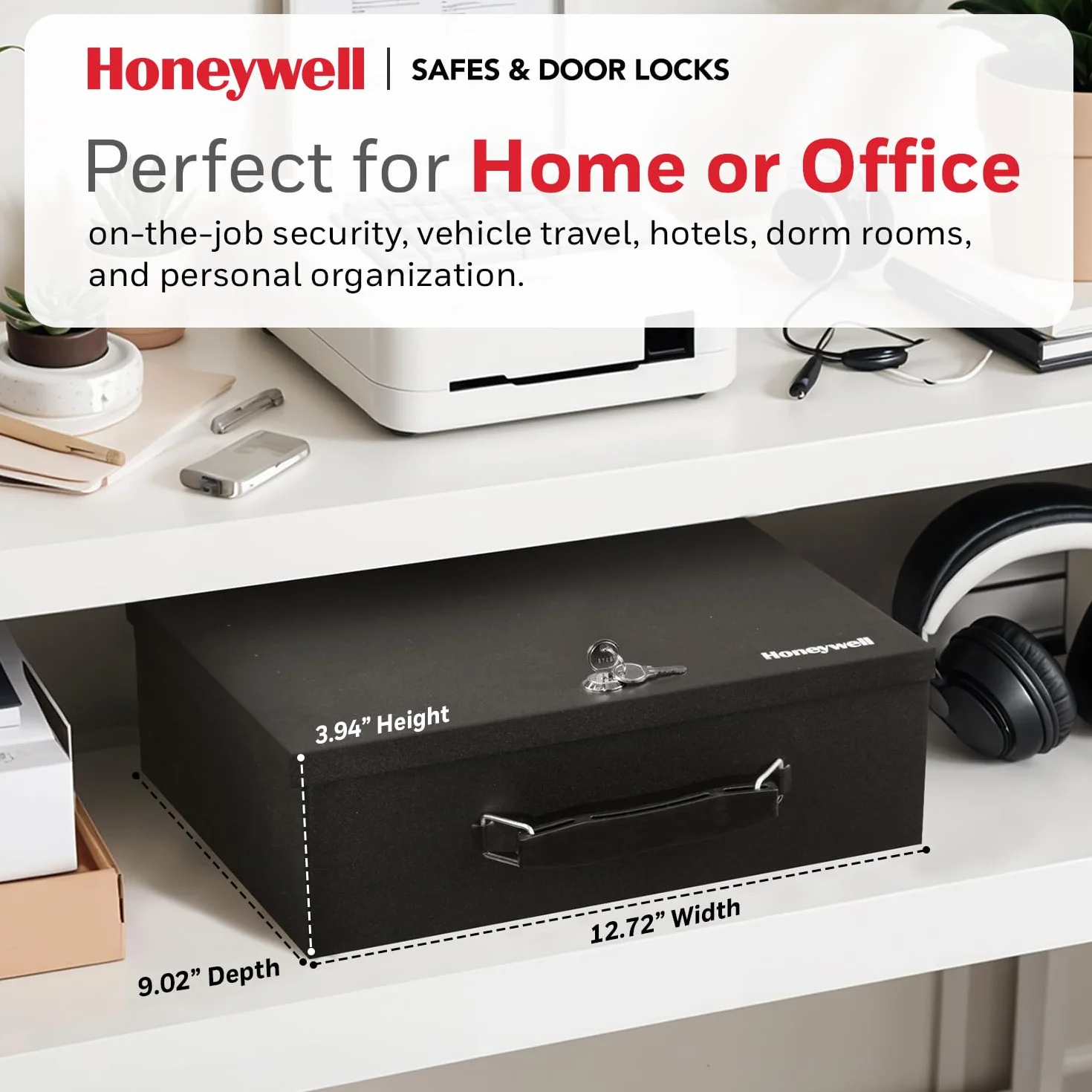 Honeywell Ognioodporna stalowa skrzynka bezpieczeństwa 5 l czarna