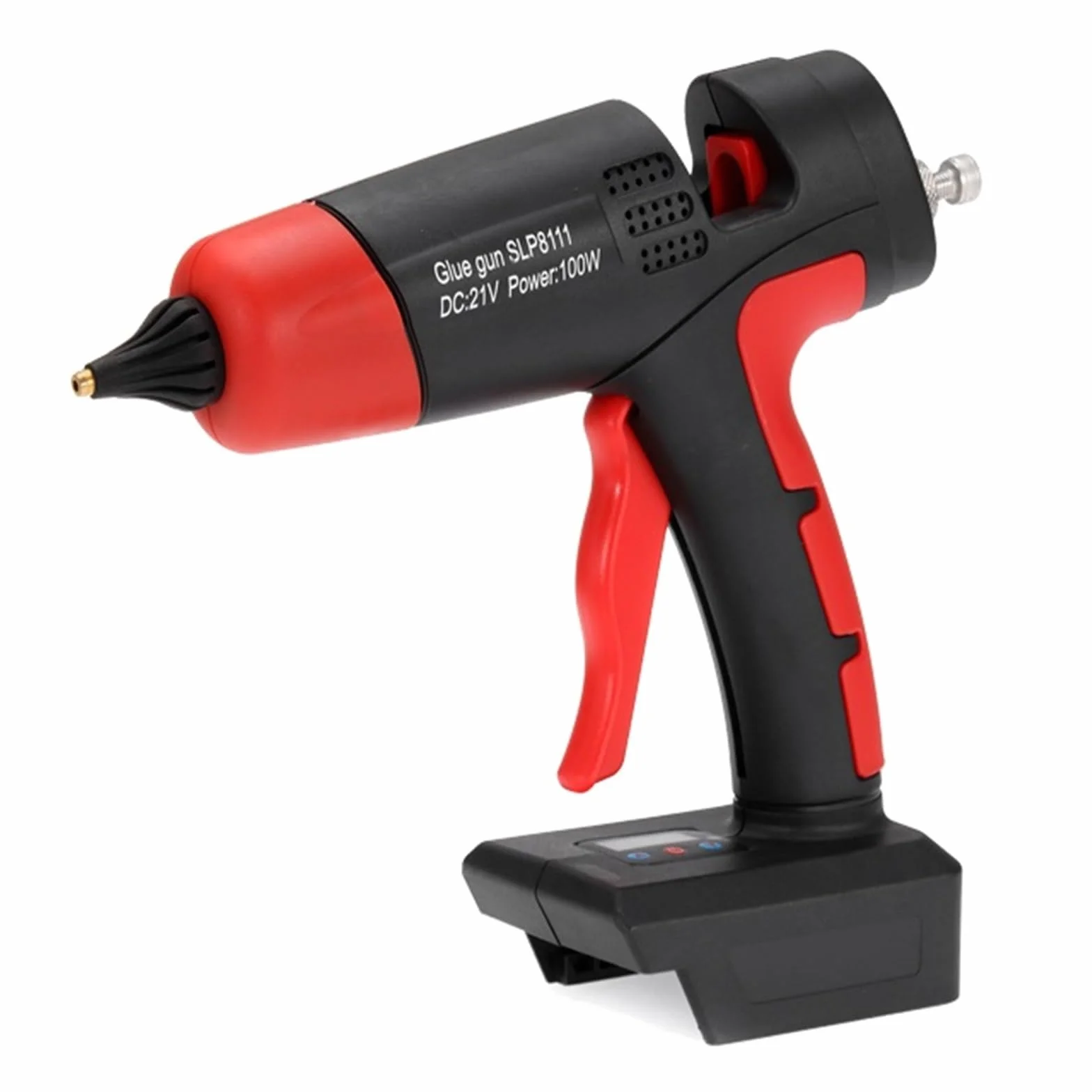 Pistolet Do Kleju Na GorąCo 100W Elektryczny Pistolet Do Klejenia Na Gorąco Bezprzewodowy Do Baterii 21V DIY Spawanie Gorąca Wiatrówka Cyfrowy Wyświetlacz 11mm Kleje W Sztyfcie(Red Glue Gun Only)