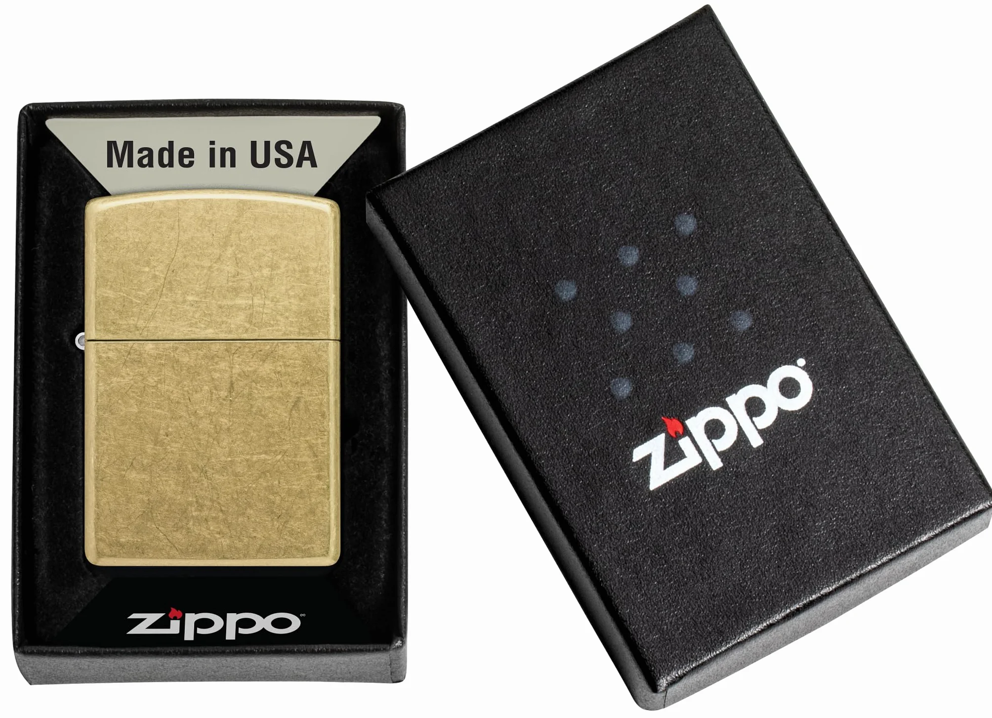 Zippo Street Brass Zapalniczka Sztormowa, Mosiądz, Model Podstawowy, do Napełniania, Wielokrotnego Użytku, Wiatroodporna Konstrukcja, Pudełko Prezentowe, Wyprodukowana w USA,