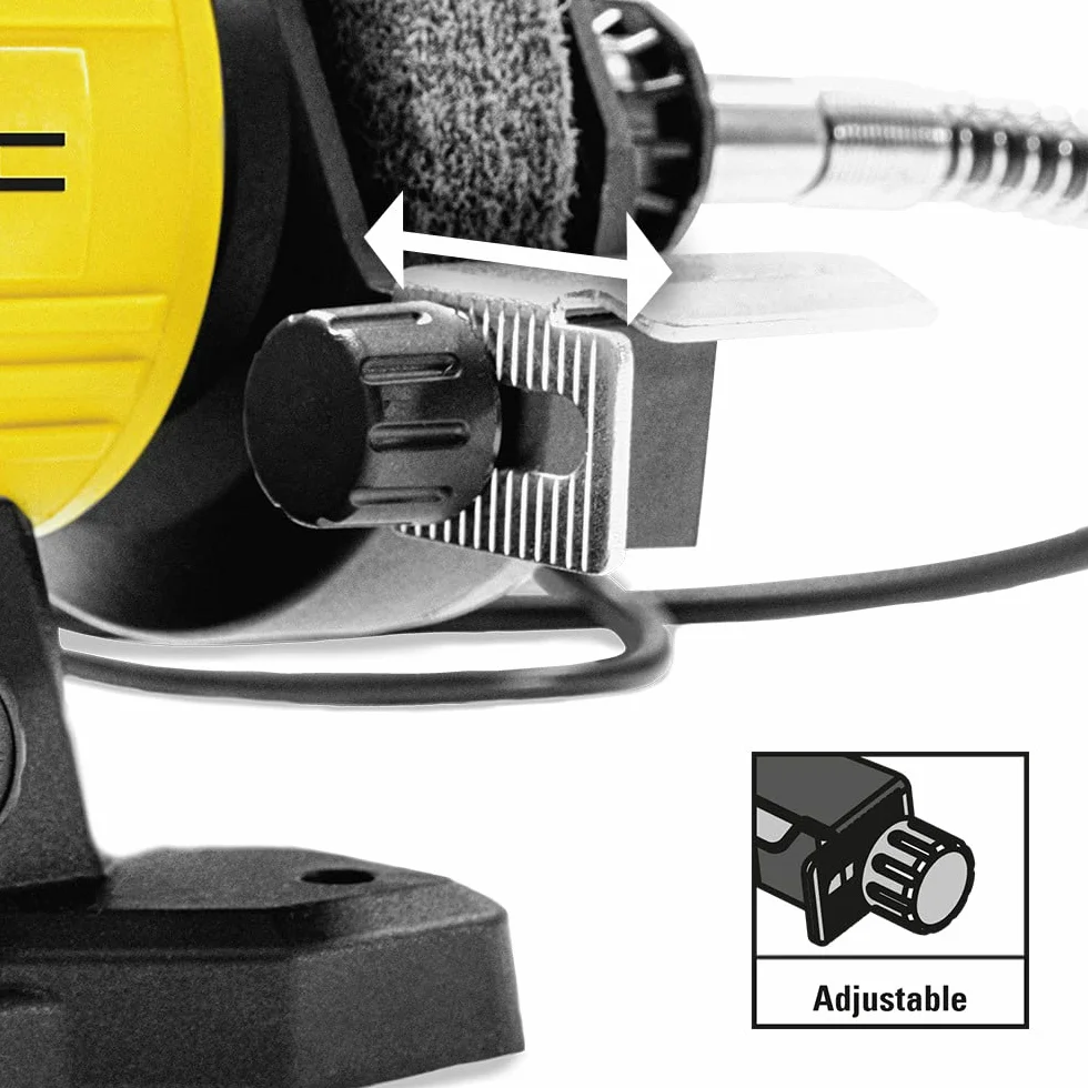 TROTEC Szlifierka PBGS 10-120 – podwójna szlifierka 120 W, poziom prędkości 0-11 500 obr/min, powierzchnia szlifowania Ø: 75 mm, 100-częściowy zestaw akcesoriów