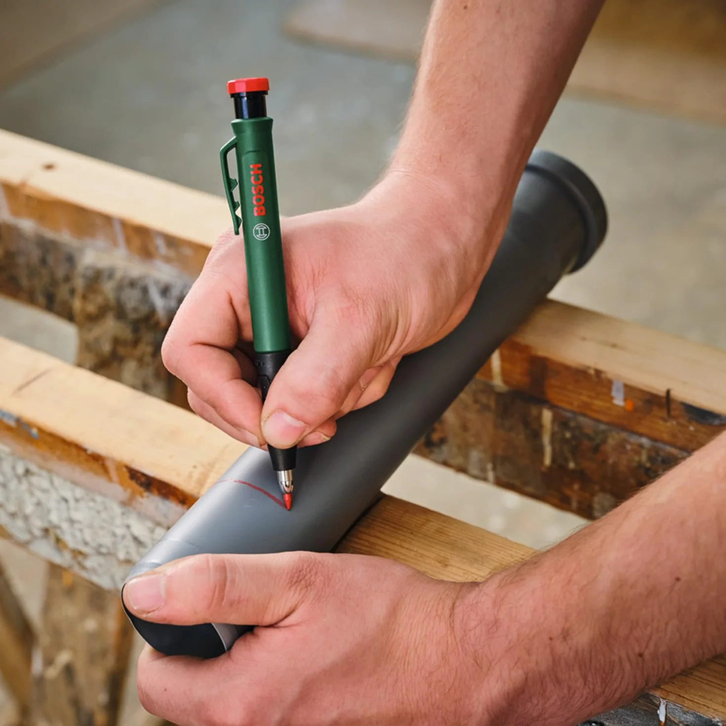 Bosch Wkłady kolorowe i grafitowe, 6 szt. (osprzęt do znacznika do głęb. otworów, 2x czerwony, 2x żółty, 2x grafitowy HB, 2,8 mm, kaseta)