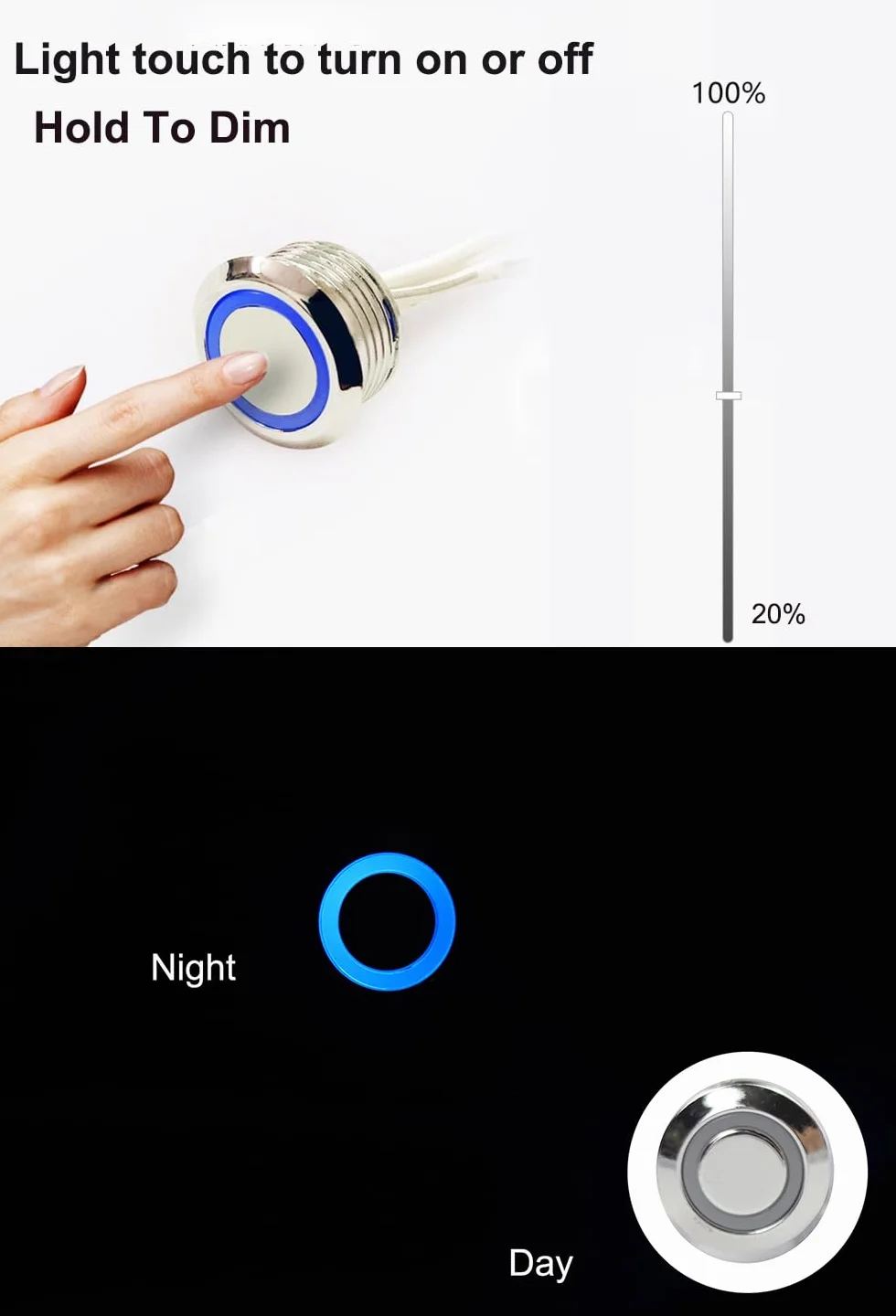 10 pasków LED COB - Błyszcząca obudowa pod światło szafki, czujnik dotykowy, półka do sypialni, szafa, szafa, wydajne oświetlenie (ciepła biel, 10 x 2 taśm LED