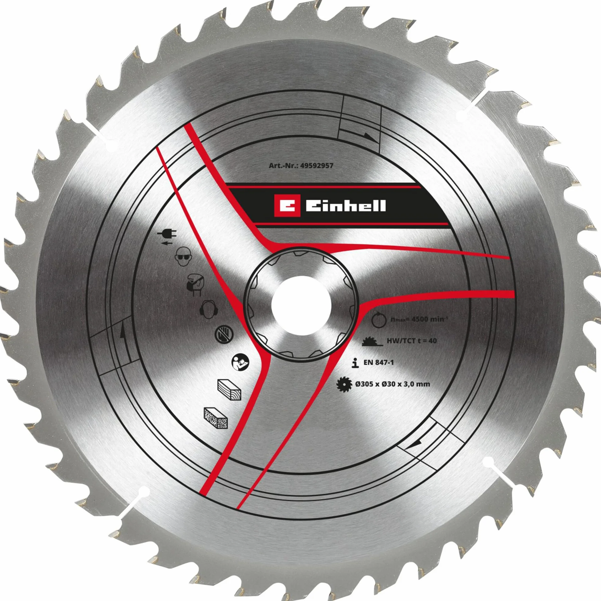 kwb by Einhell Brzeszczot piły (Ø 305 x 30 mm, 40 zębów, pasuje do pilarki ukośnej TC-MA 3017 T i innych pił ukośnych