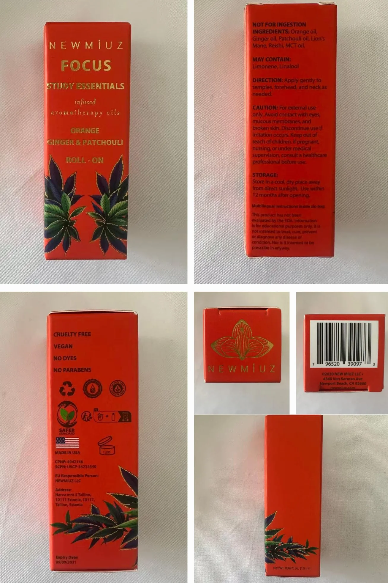 Fokus Roll-On olejek eteryczny koncentracja pomarańcza imbir paczula aromaterapia