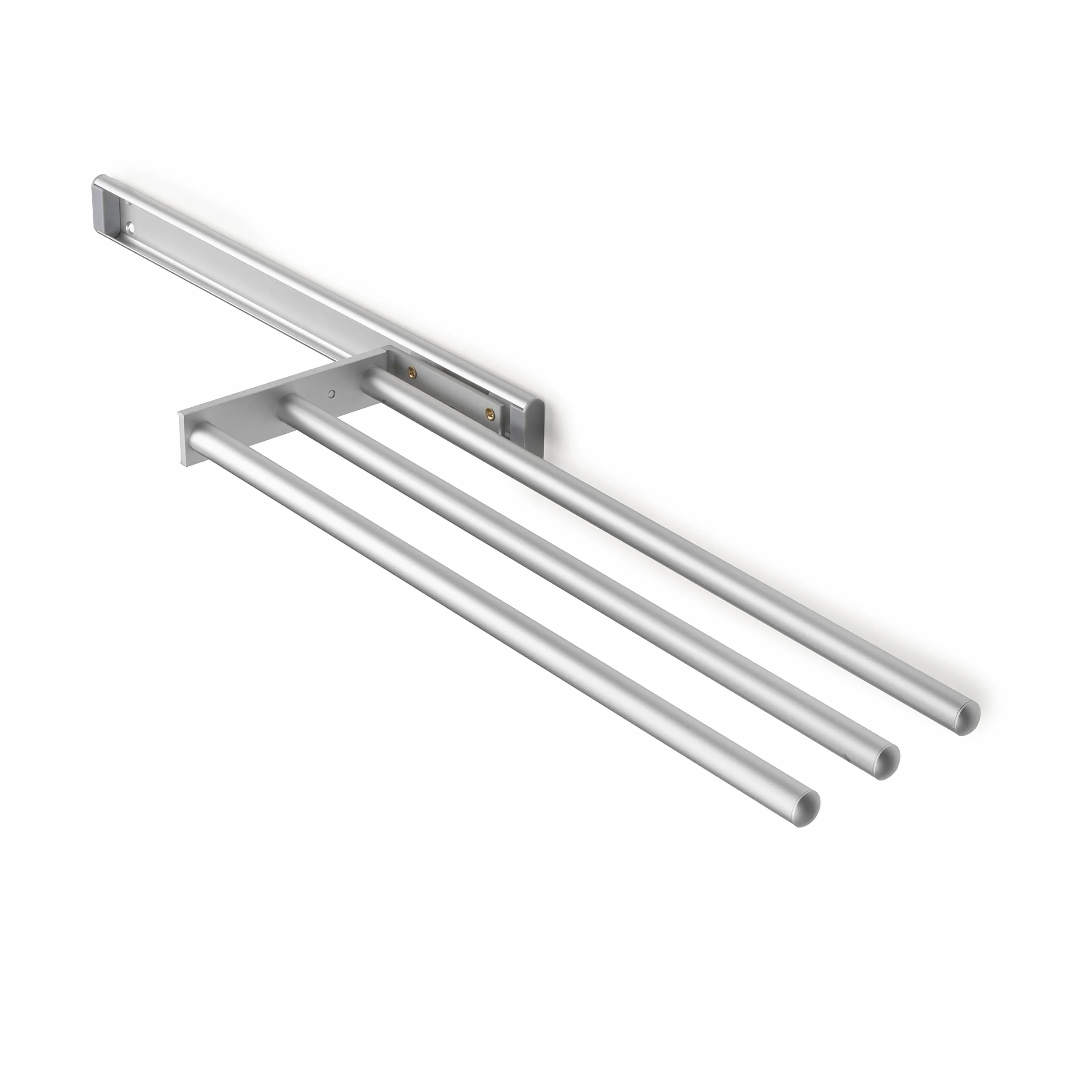 Emuca - Wysuwany wieszak na ręczniki, 3 ramiona, 440 mm, aluminium, matowy anodowany