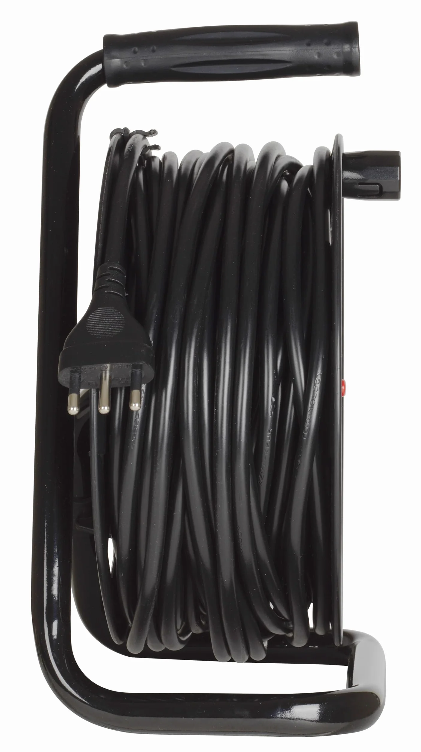 BTICINO Szpula kablowa S2630, przedłużacz elektryczny 30 metrów, 4 uniwersalne gniazda Schuko Bipas, duża wtyczka 16 A, przełącznik termiczny, ergonomiczny uchwyt, ogranicznik kabla i nawijacz kablowy