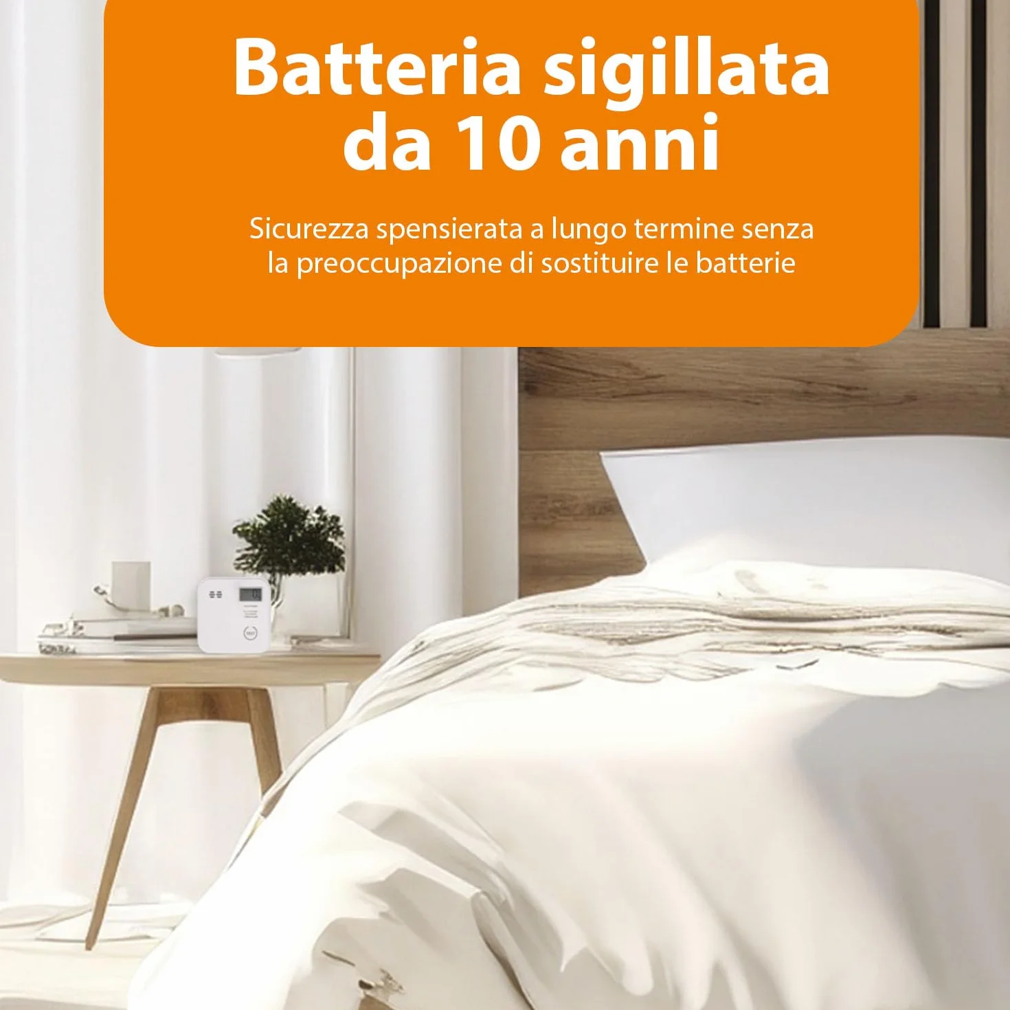 Smartwares czujnik CO - 10 lat baterii - wyświetlacz i wskaźnik LED - Przycisk testowy - FGA-13091