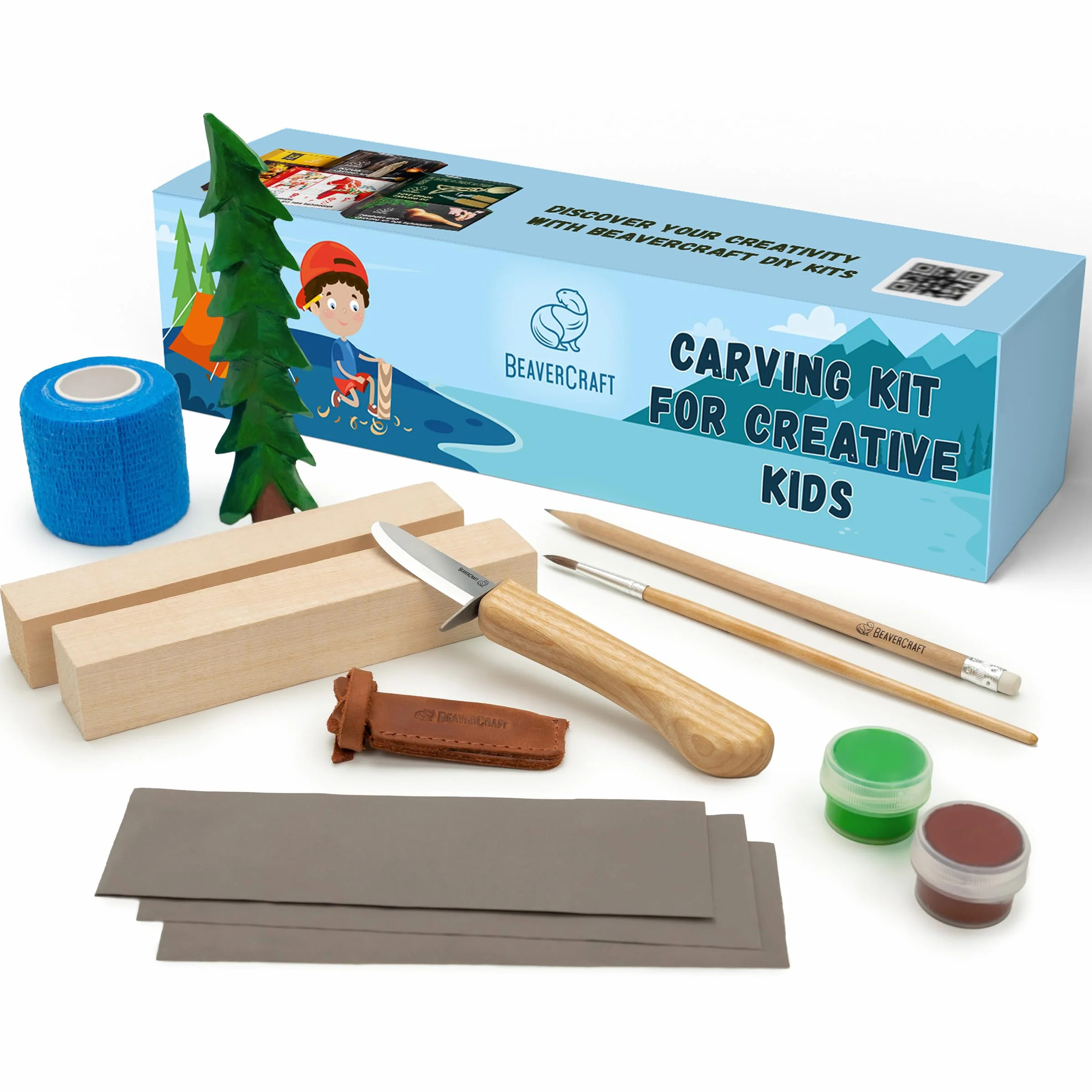 BeaverCraft Zestaw do rzeźbienia w drewnie DIY08 14+ elementów