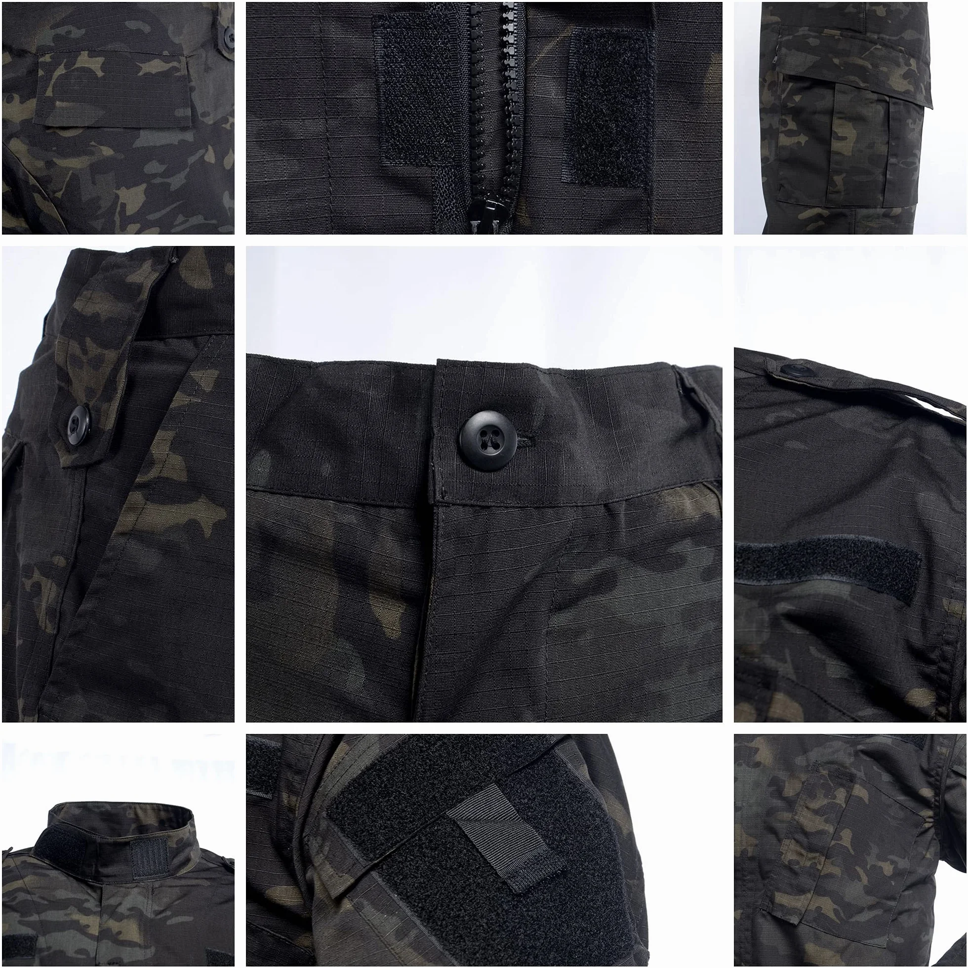 Paintball Airsoft Tactical Suits męska kurtka myśliwska mundur kurtka Camo Shirt & Pants z paskiem do strzelania do gry wojny myśliwskiej